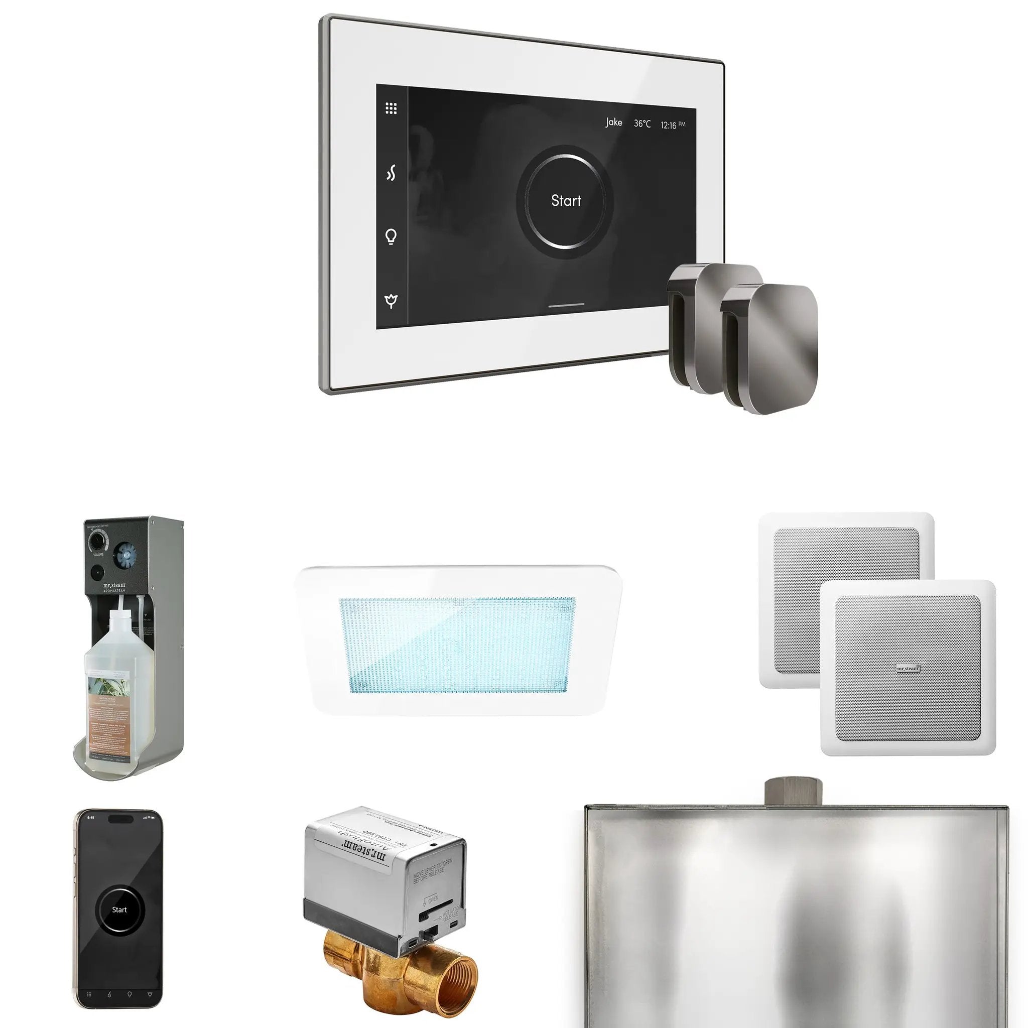 Mr Steam XDream Max Steam Shower Control Package with iSteamX Control and Steamhead by Mr Steam
