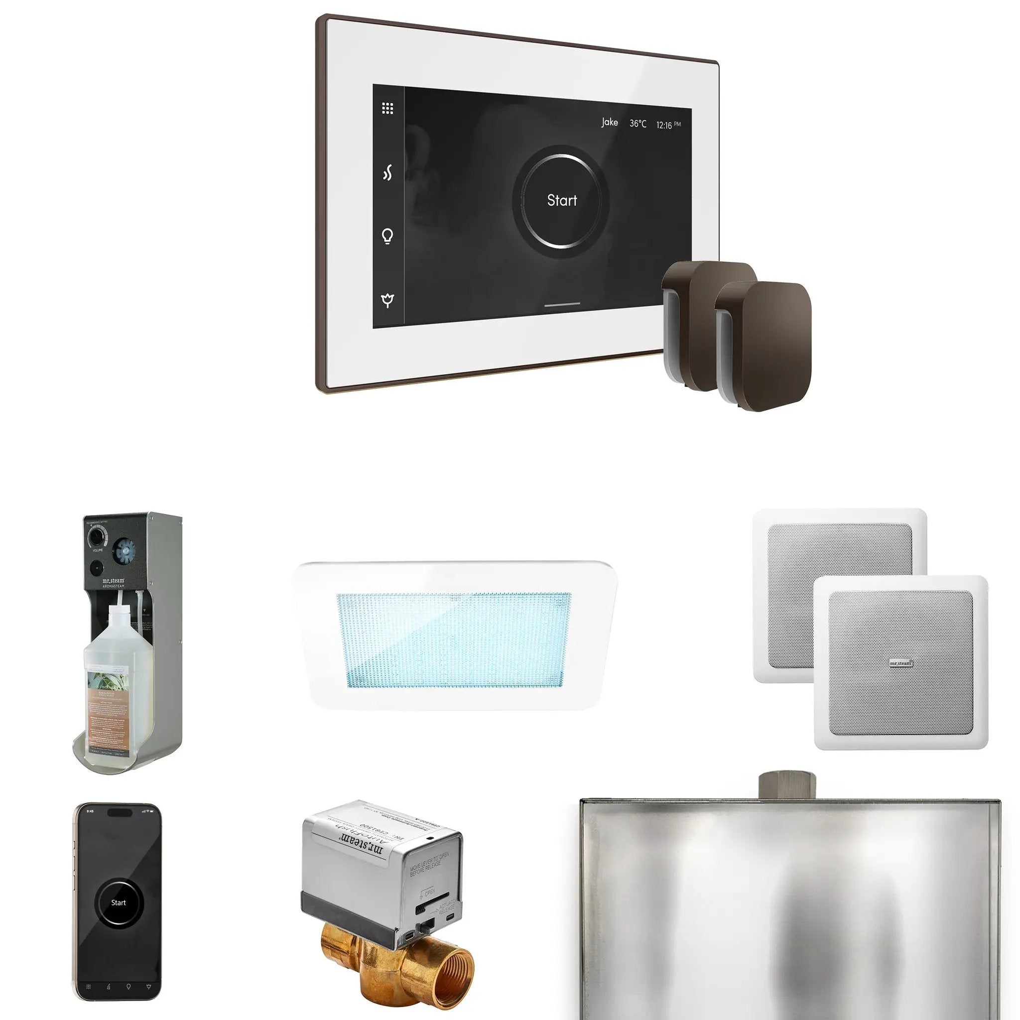 Mr Steam XDream Max Steam Shower Control Package with iSteamX Control and Steamhead by Mr Steam