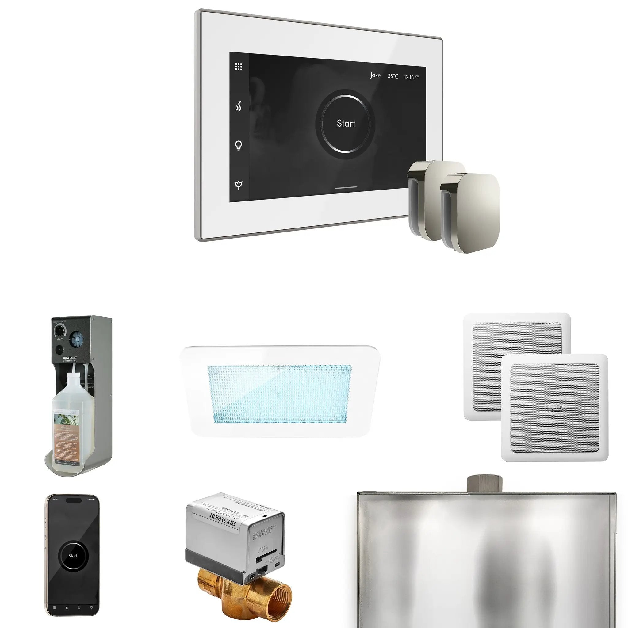 Mr Steam XDream Max Steam Shower Control Package with iSteamX Control and Steamhead by Mr Steam