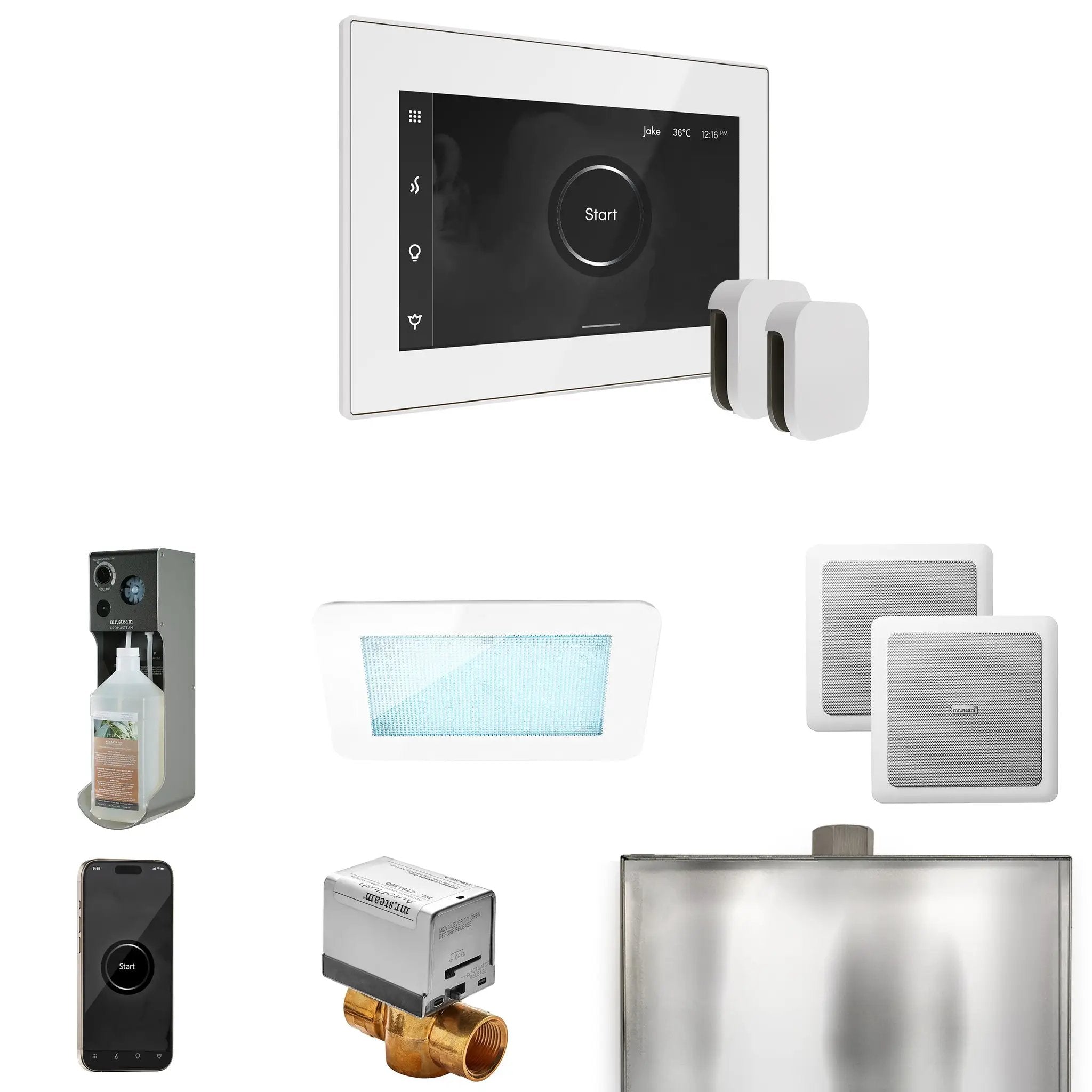 Mr Steam XDream Max Steam Shower Control Package with iSteamX Control and Steamhead by Mr Steam