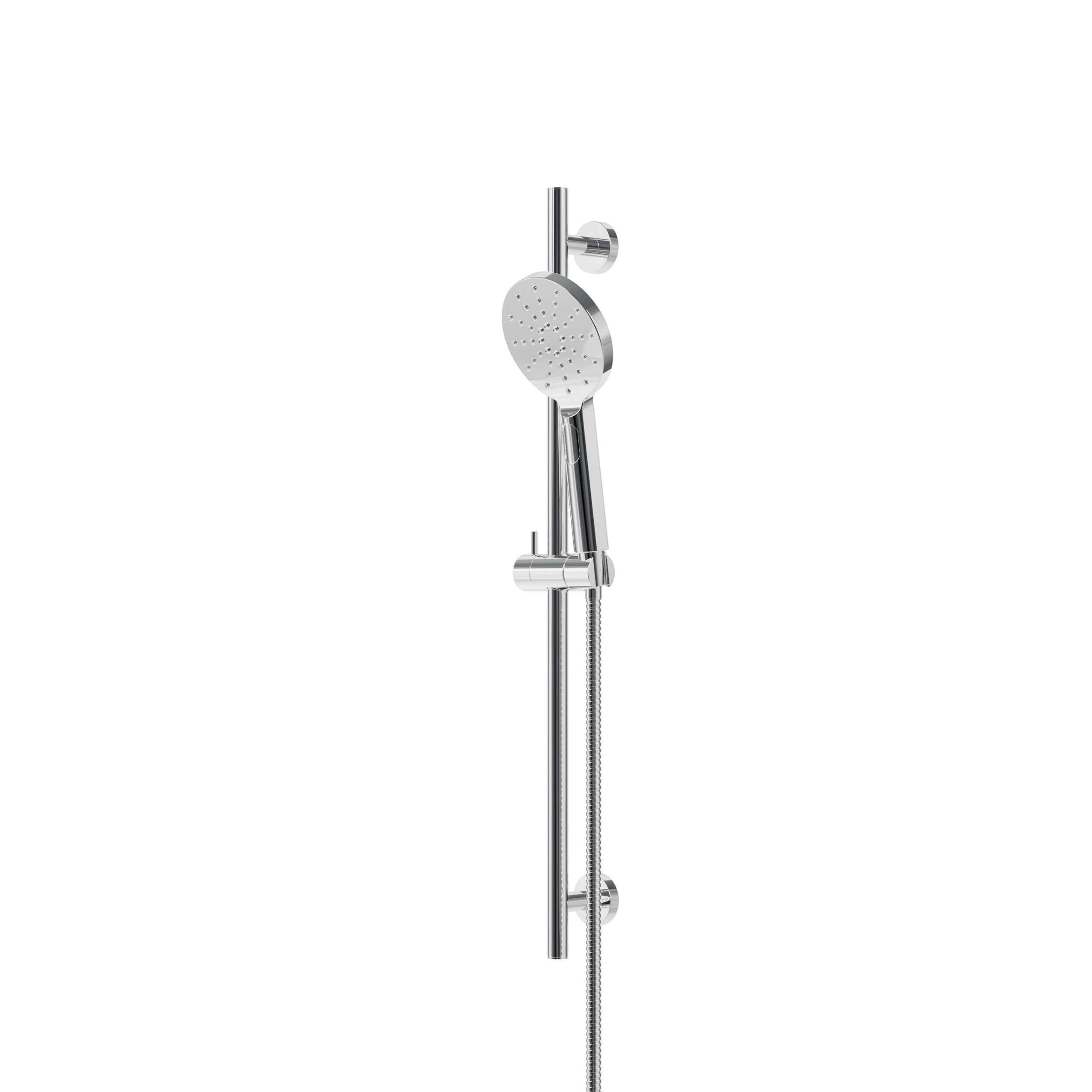 polished chrome shower rail