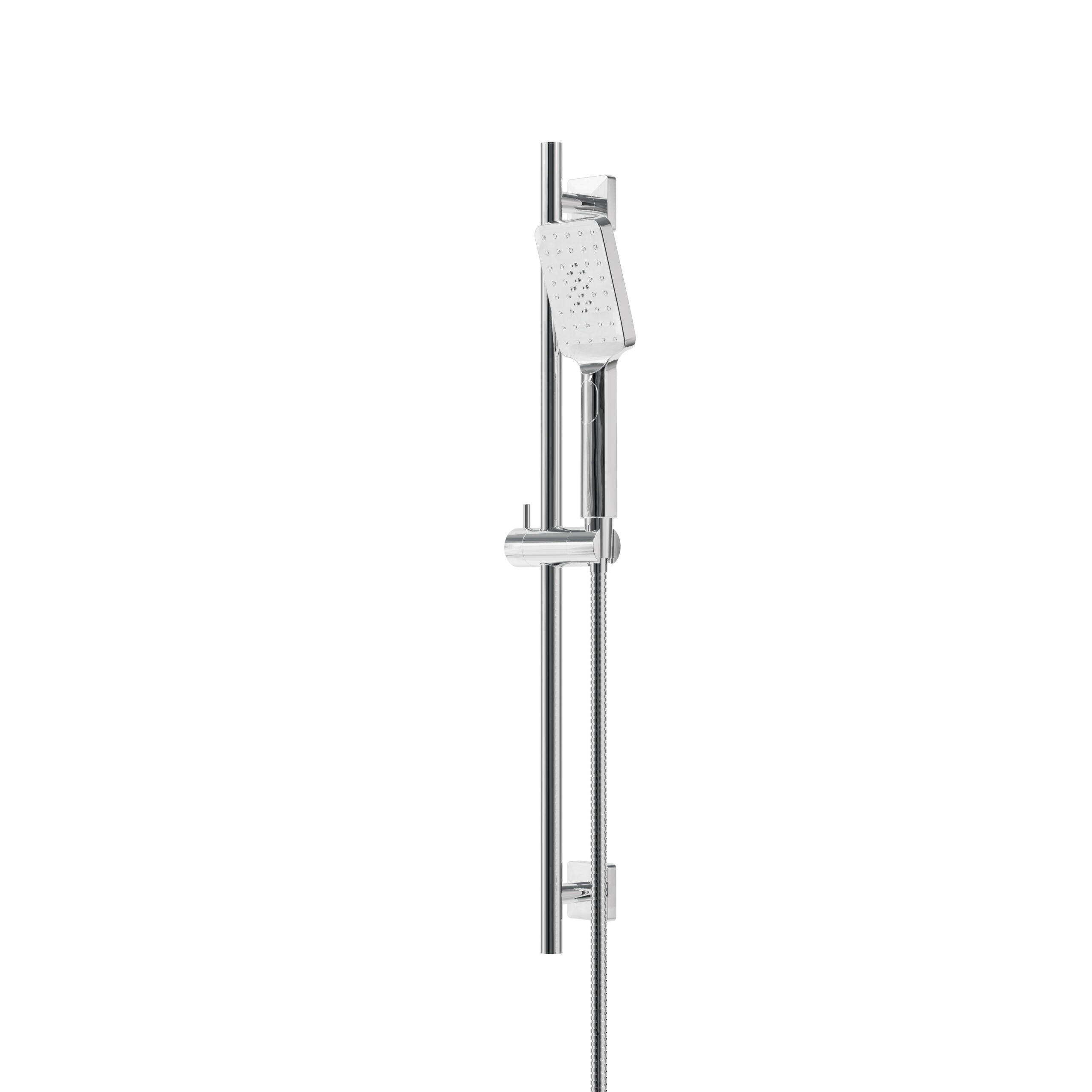 polished chrome shower rail