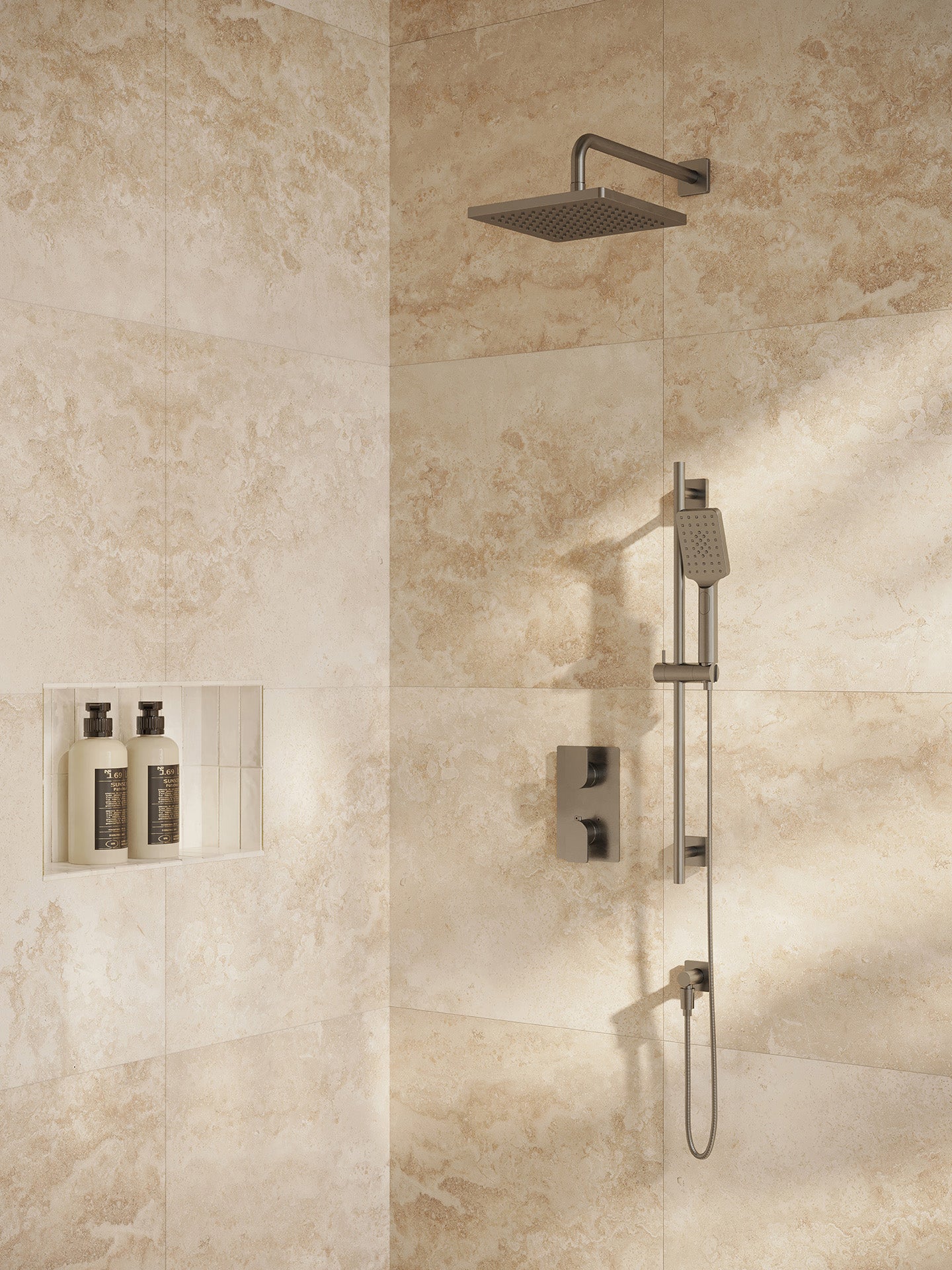brushed nickel shower kit