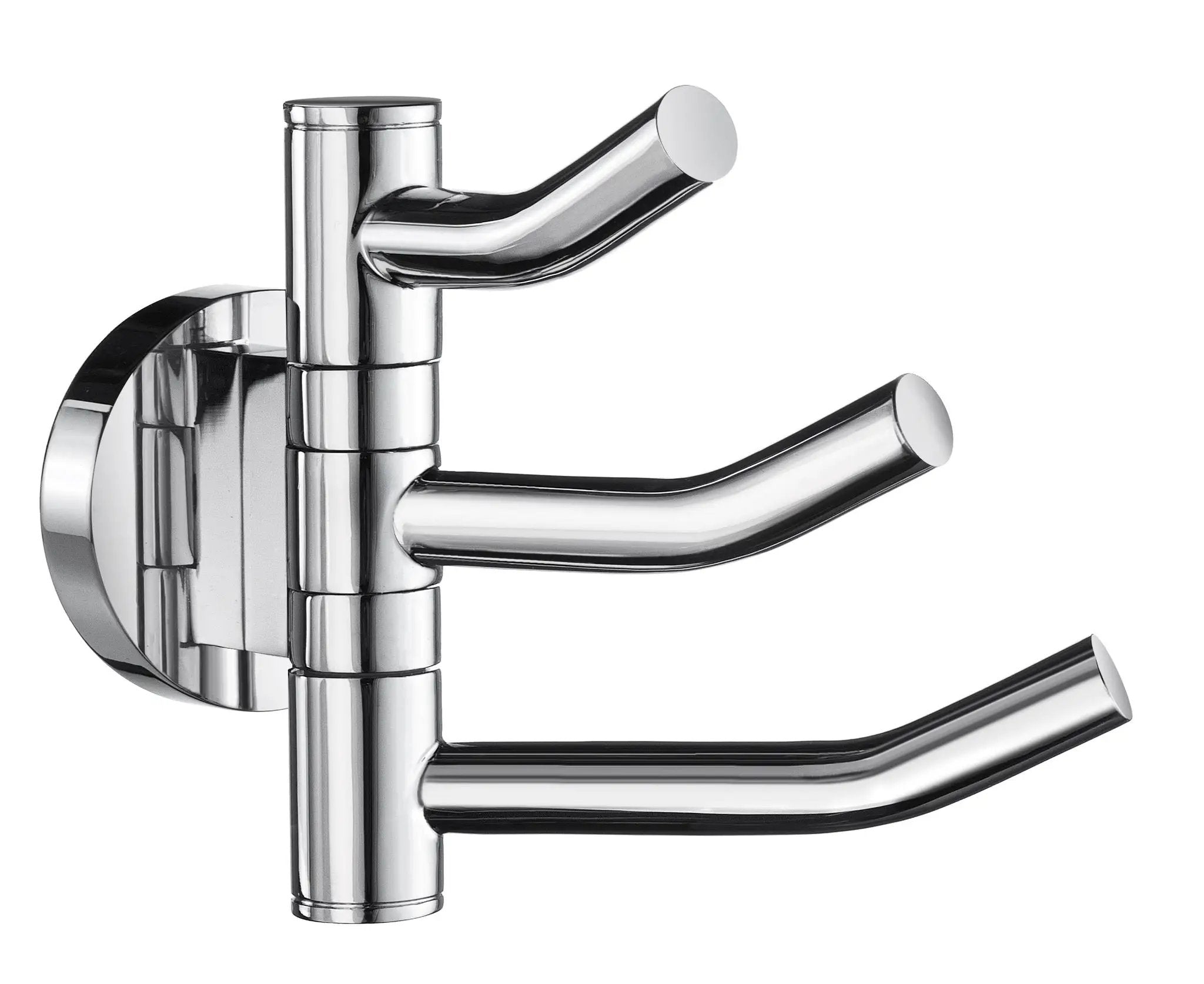 polished chrome triple hook