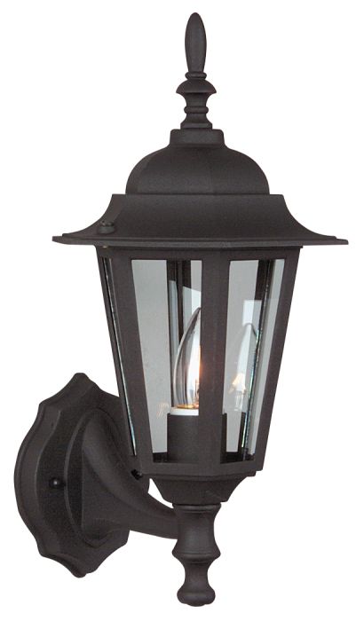 Craftmade Straight Glass Cast 1 Light Small Outdoor Wall Lantern - Textured Black