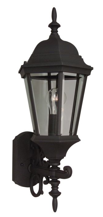 Craftmade Straight Glass Cast 1 Light Medium Outdoor Wall Lantern - Textured Black
