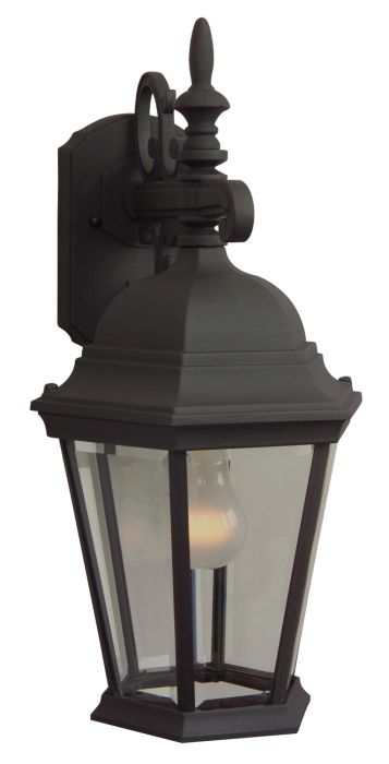 Craftmade Straight Glass Cast 1 Light Medium Outdoor Wall Lantern - Textured Black