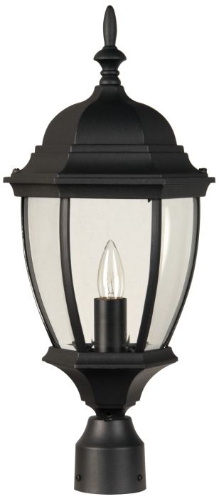 Craftmade Bent Glass Cast 1 Light Outdoor Post Mount - Textured Black
