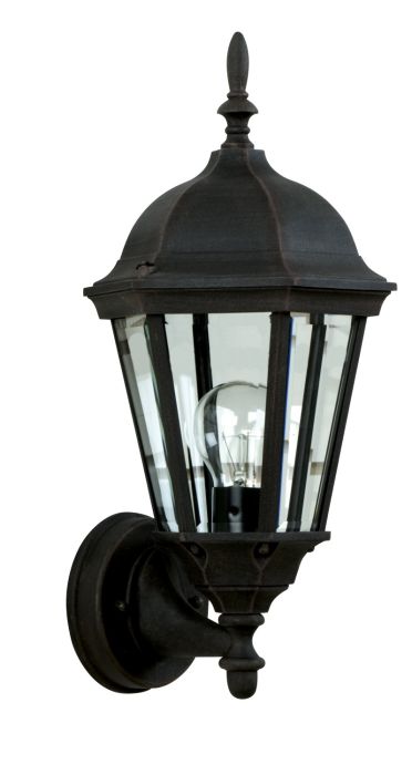 Craftmade Straight Glass Cast 1 Light Small Outdoor Wall Lantern - Textured Black