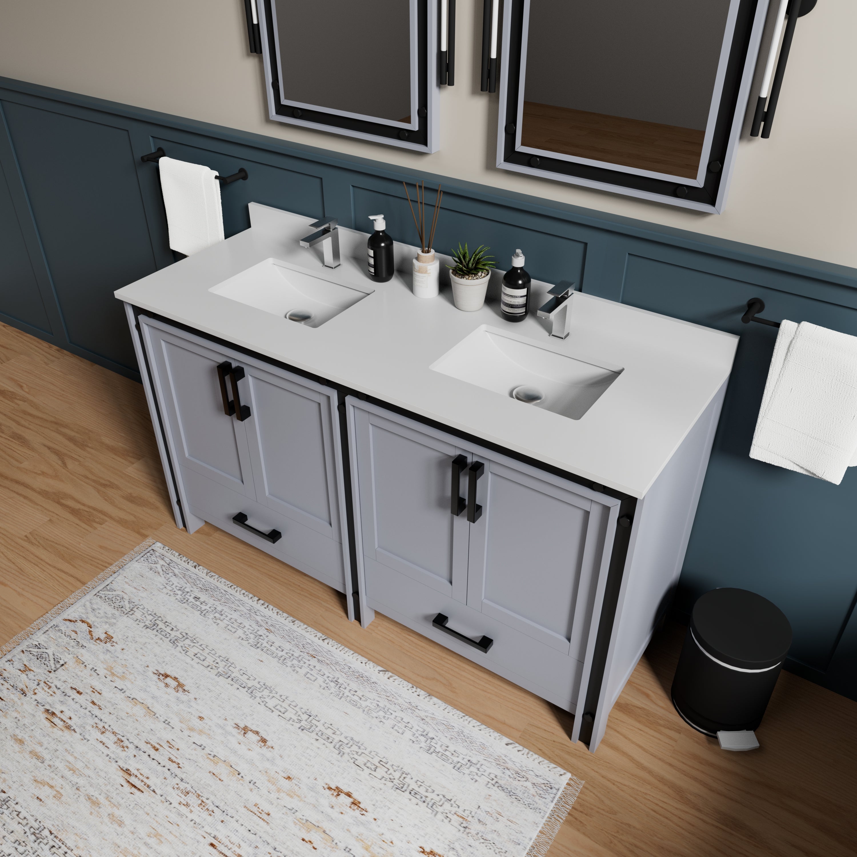 dark grey vanity