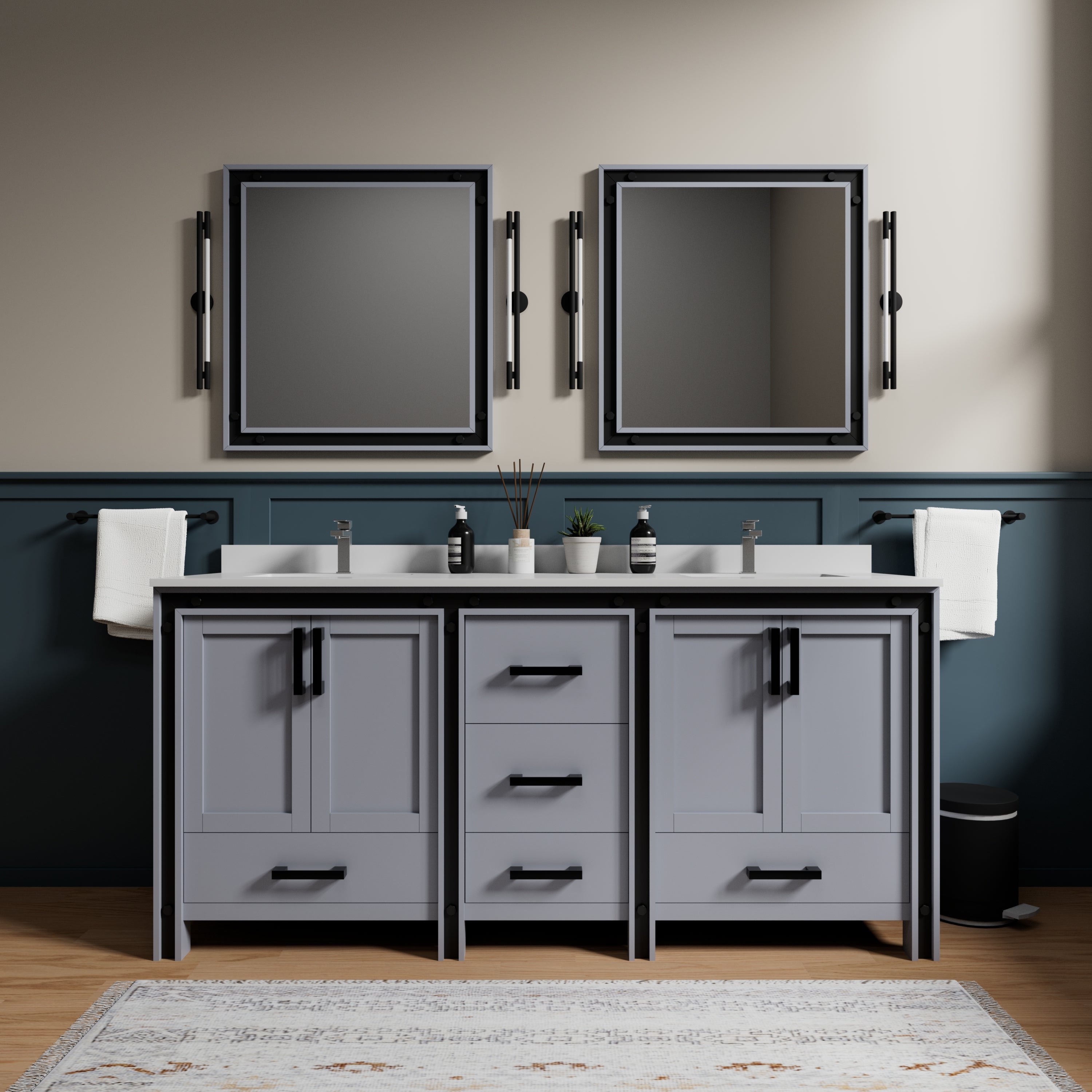 dark grey vanity