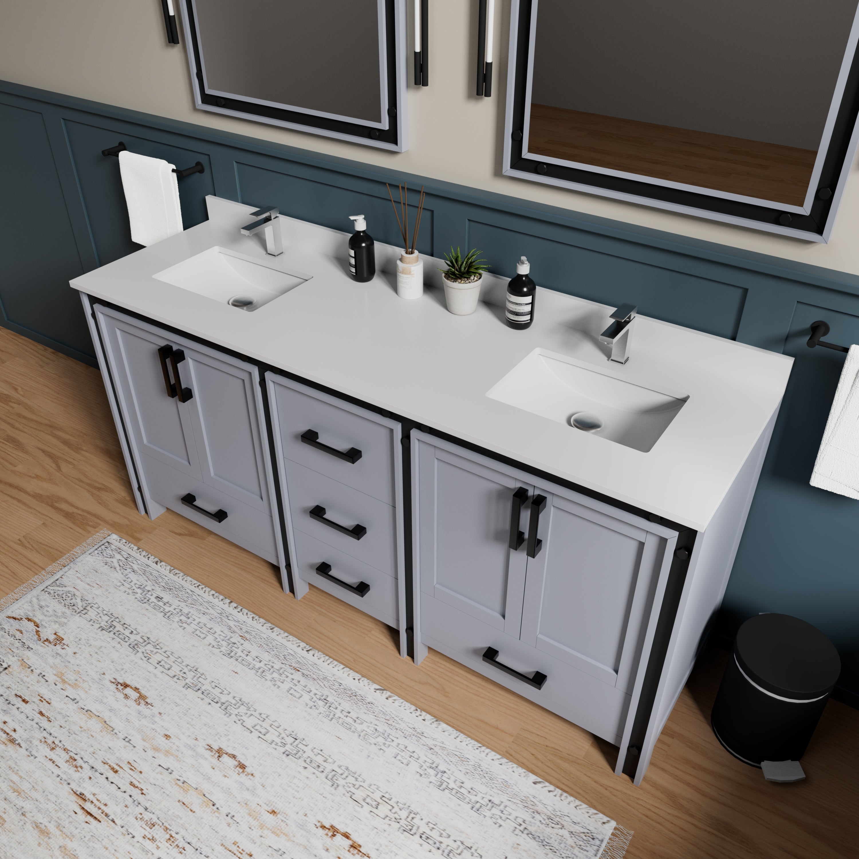 dark grey vanity