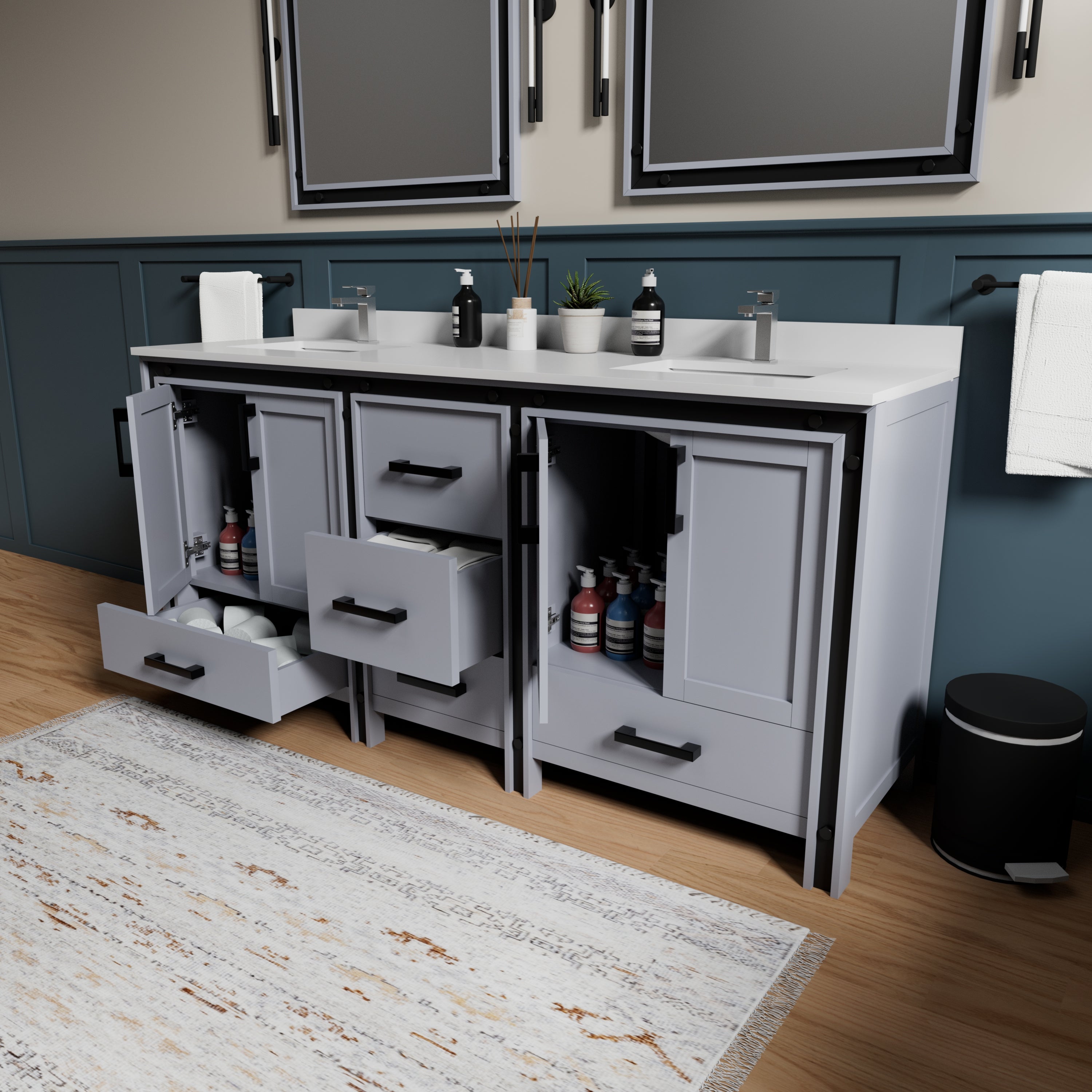 dark grey vanity