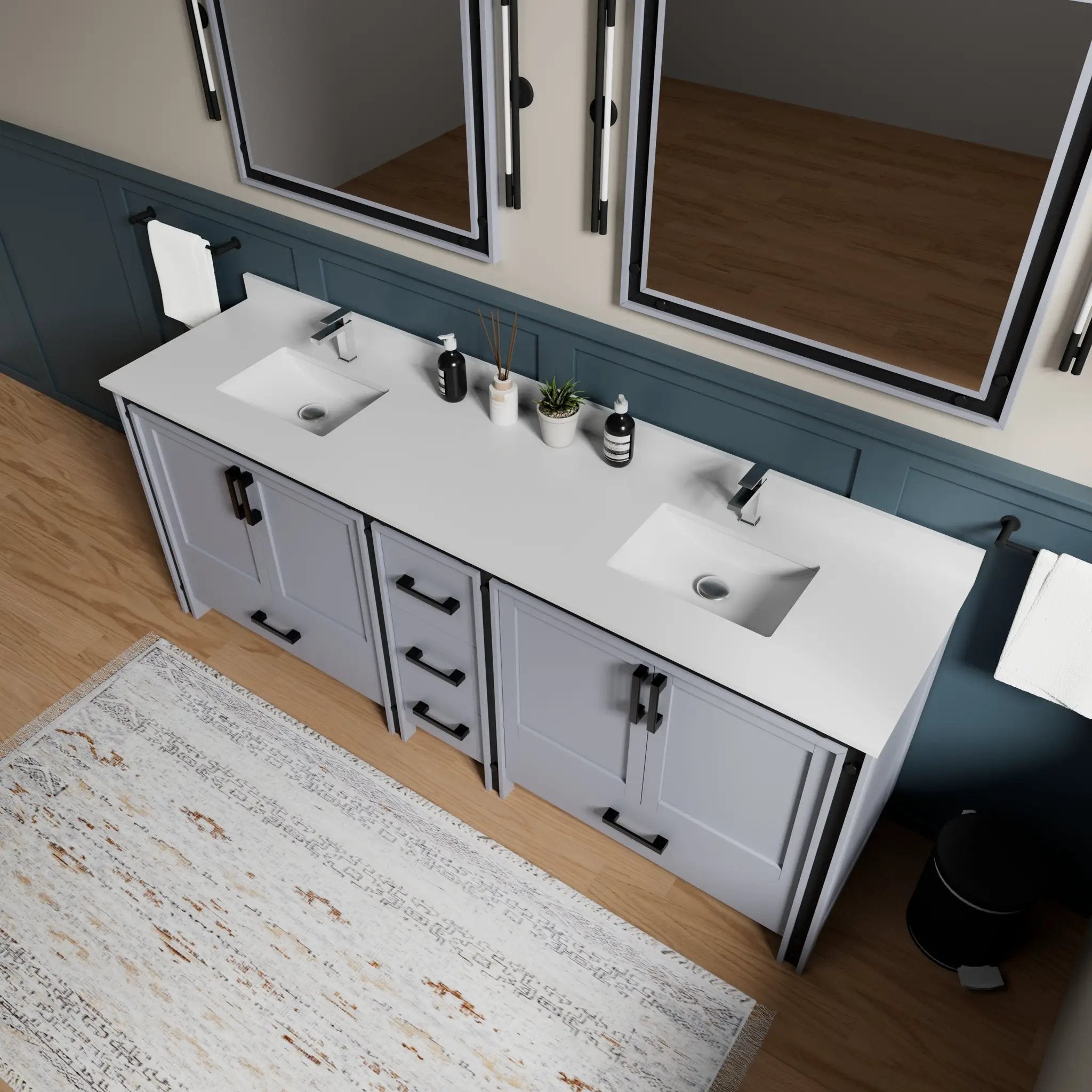 dark grey vanity