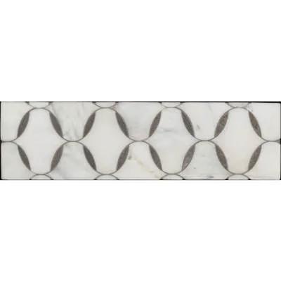 white with gray veining marble panel