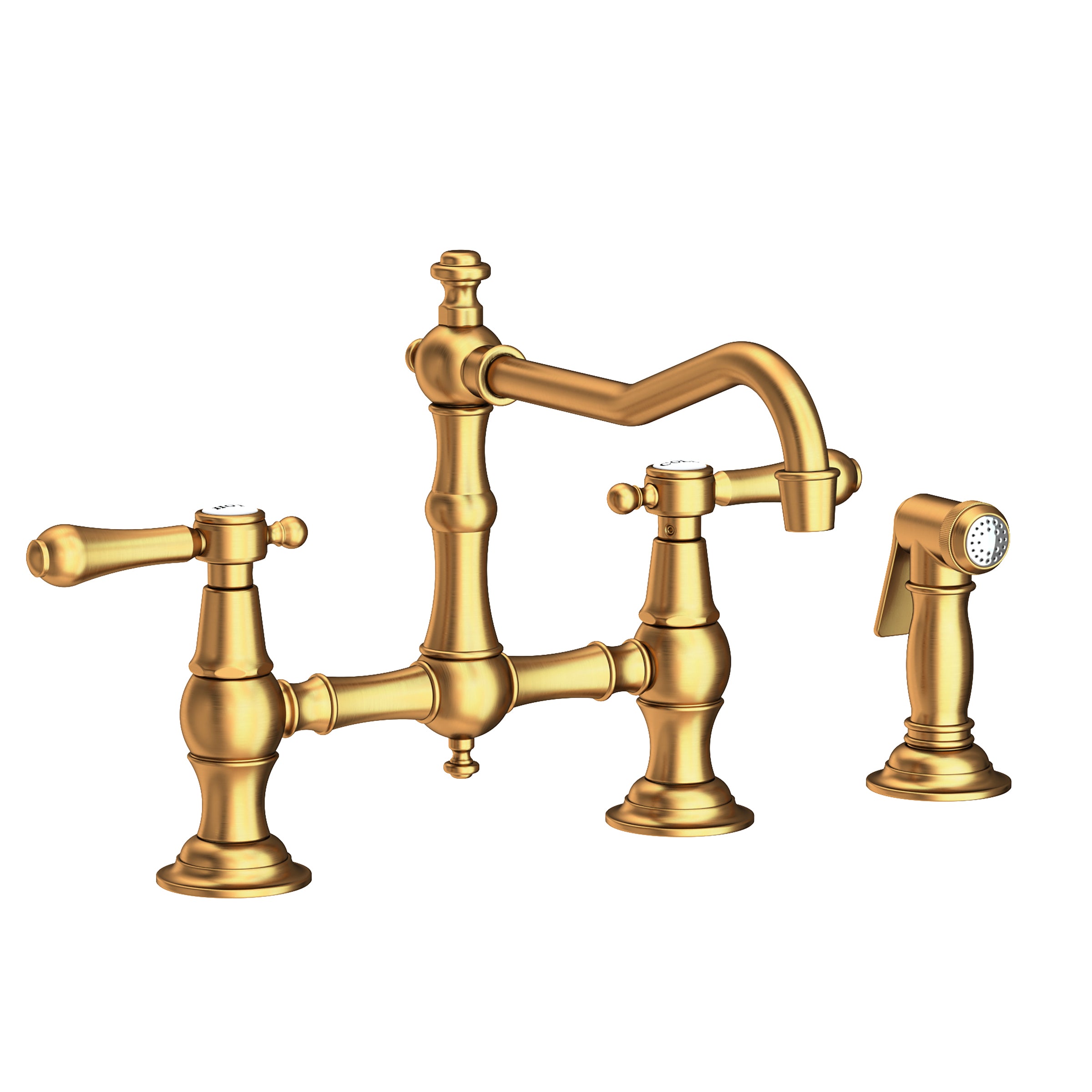 Newport Brass Chesterfield Kitchen Bridge Faucet with Side Spray