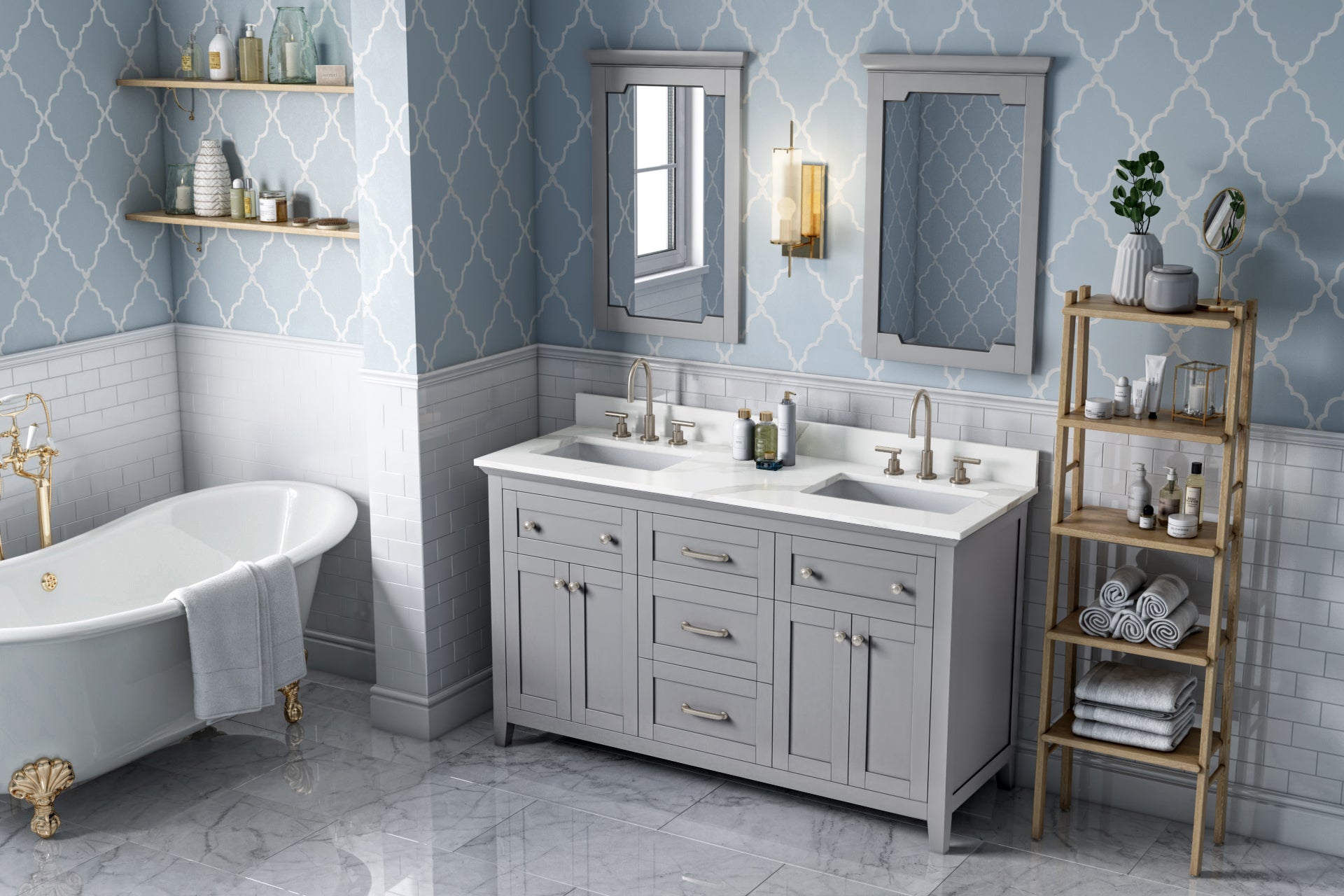 grey vanity