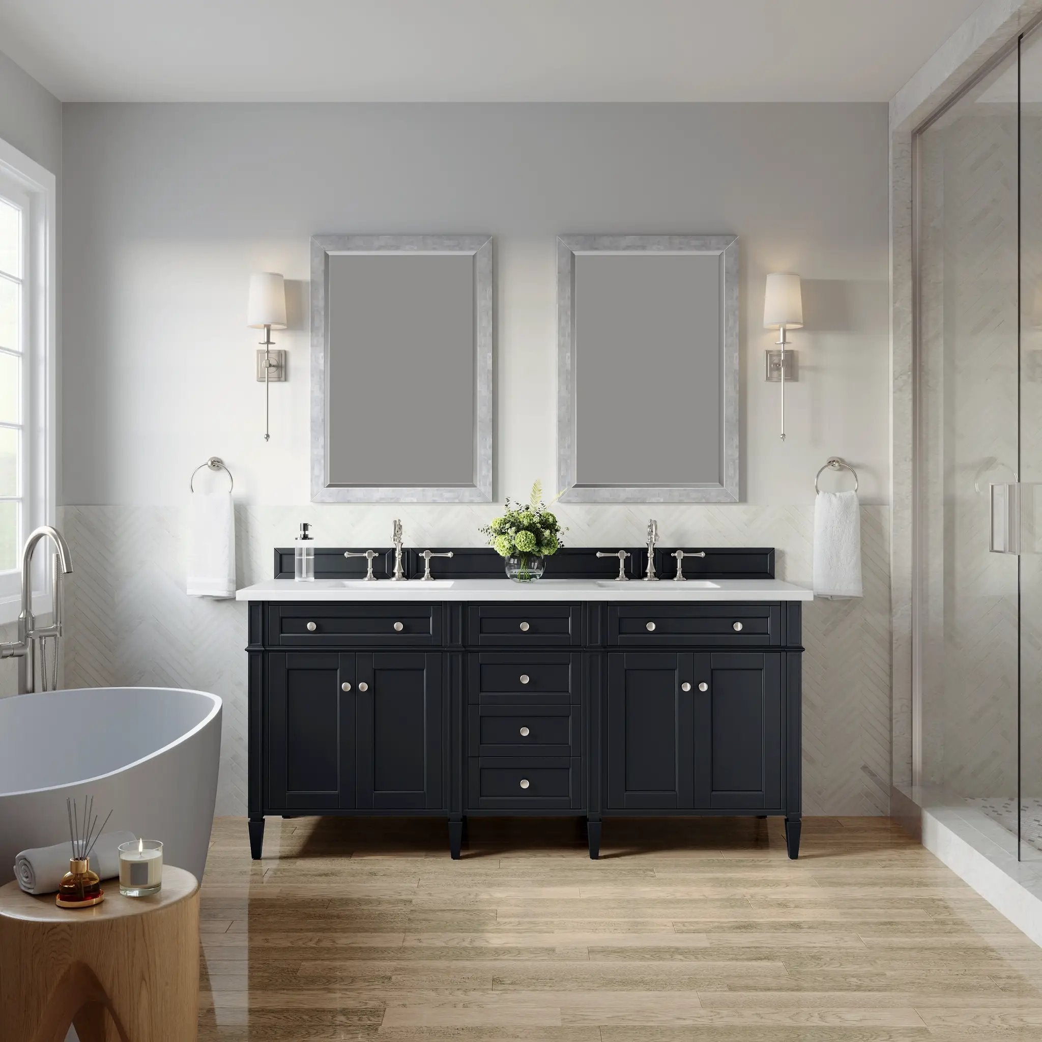 James Martin Brittany 72" Double Vanity Set - Black Onyx by James Martin Vanities