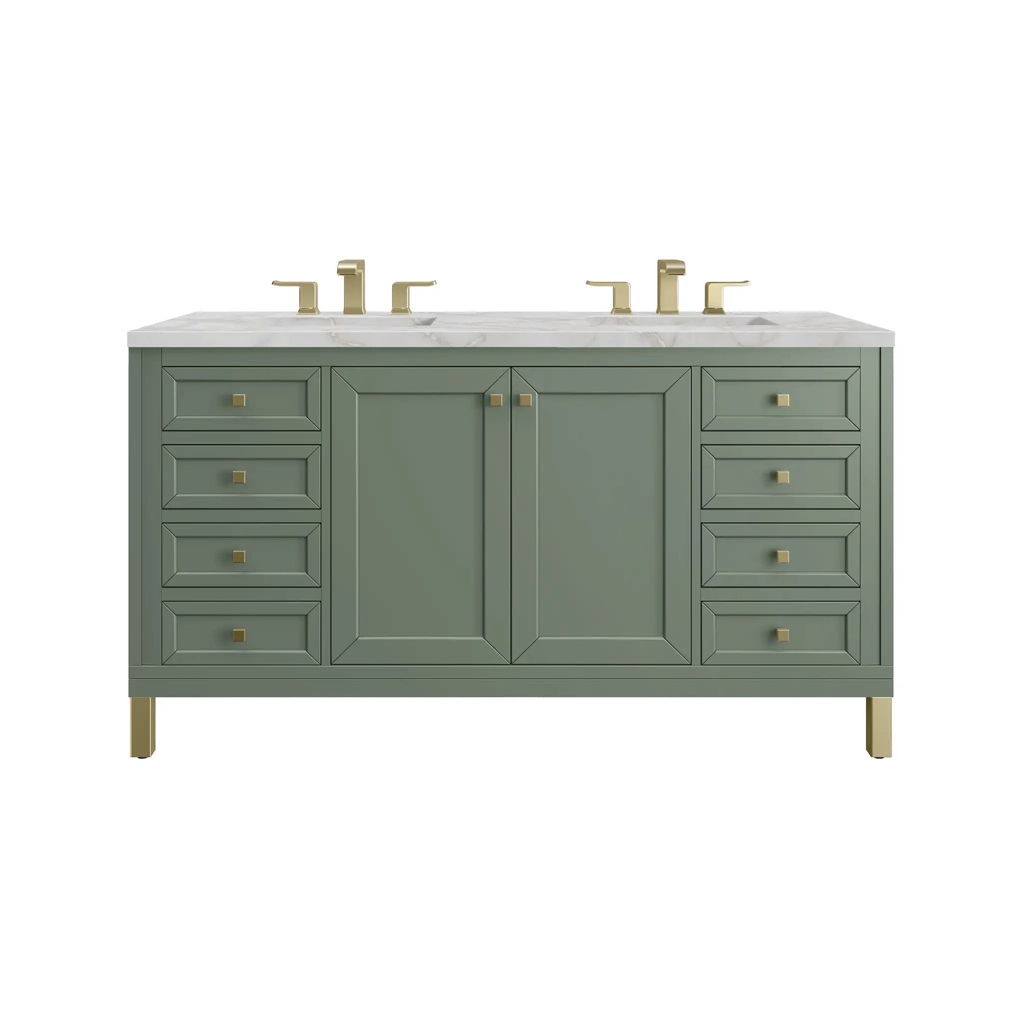 James Martin Chicago 60" Double Vanity Set - Smokey Celadon by James Martin Vanities