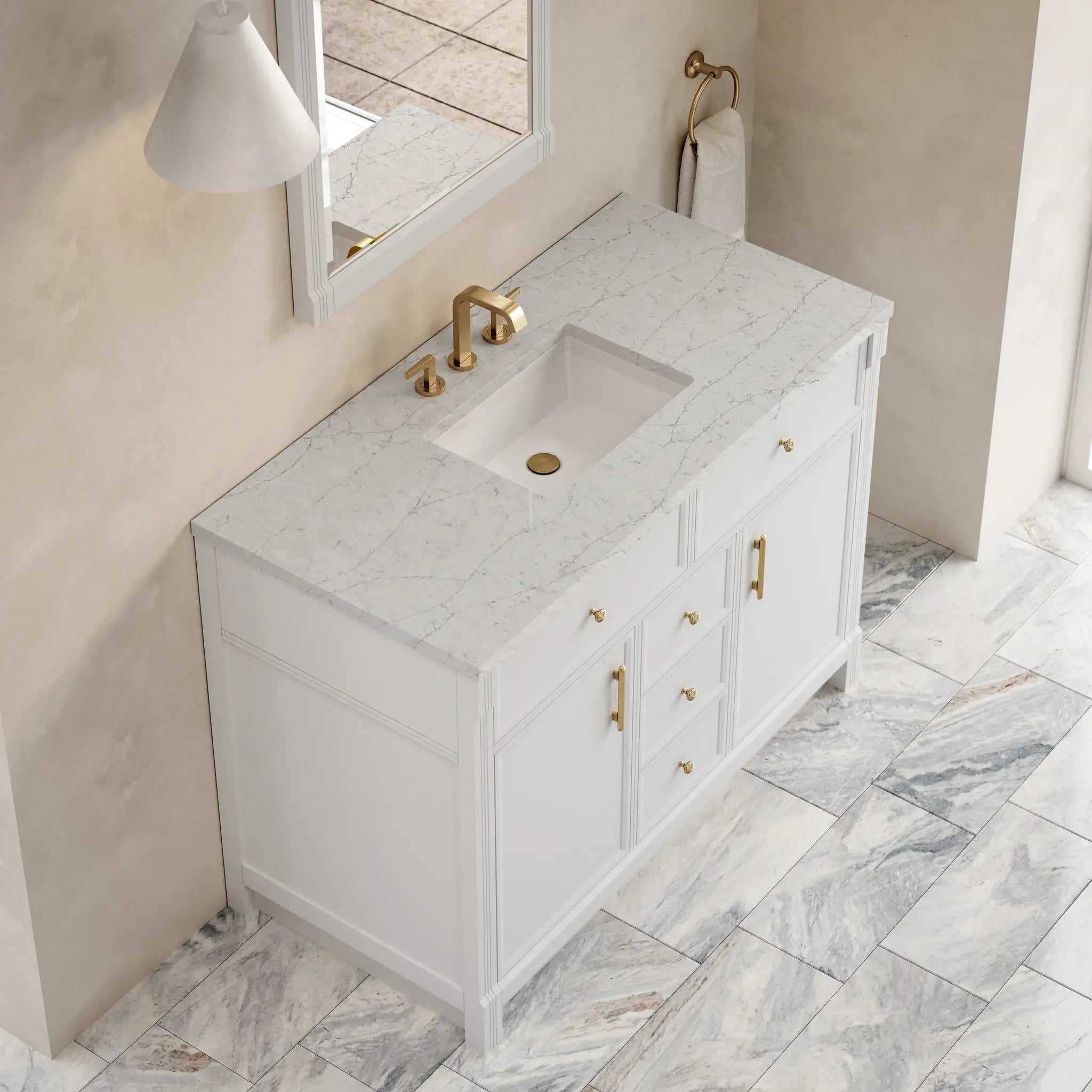 bright white vanity