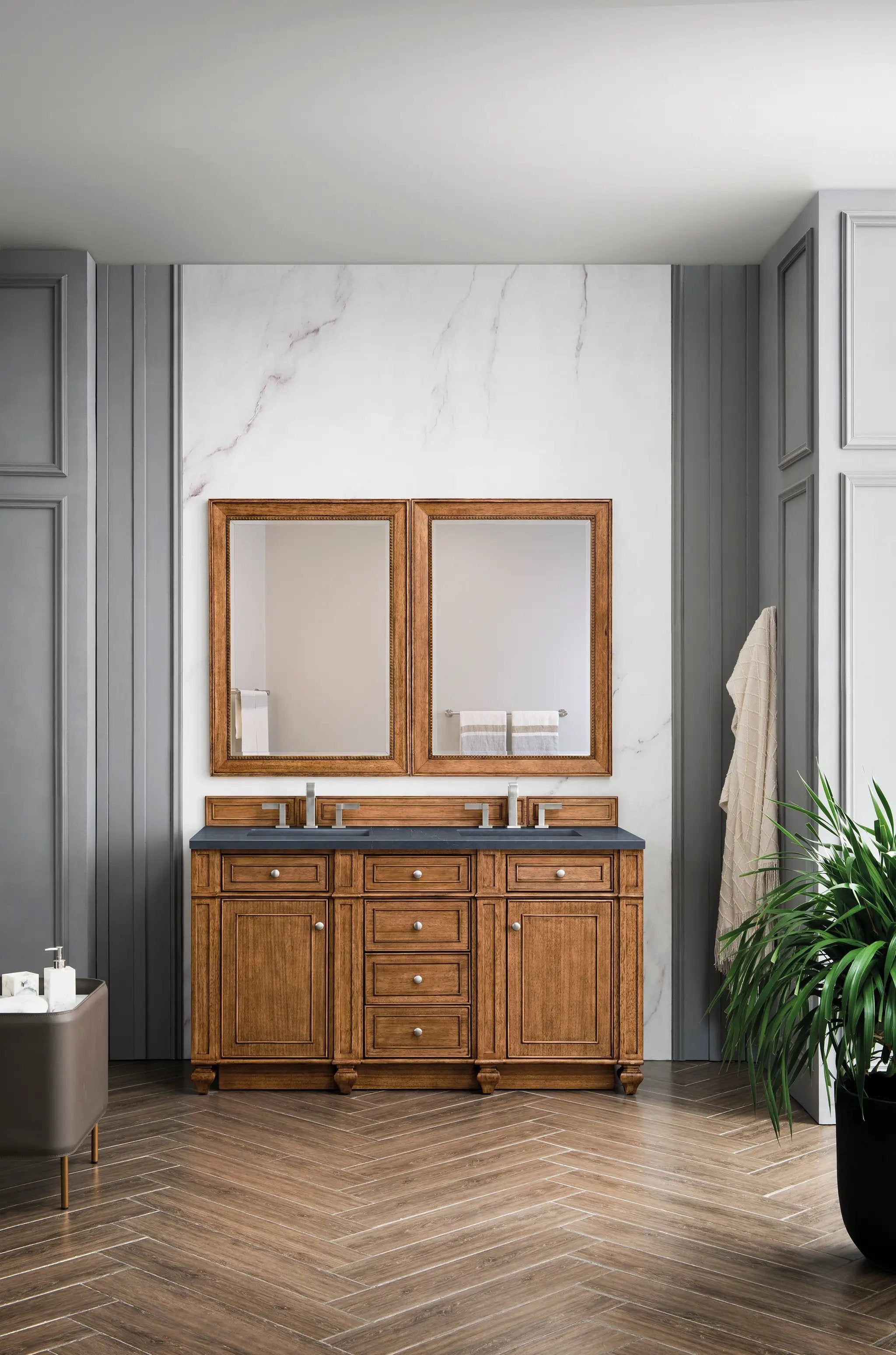 saddle brown vanity