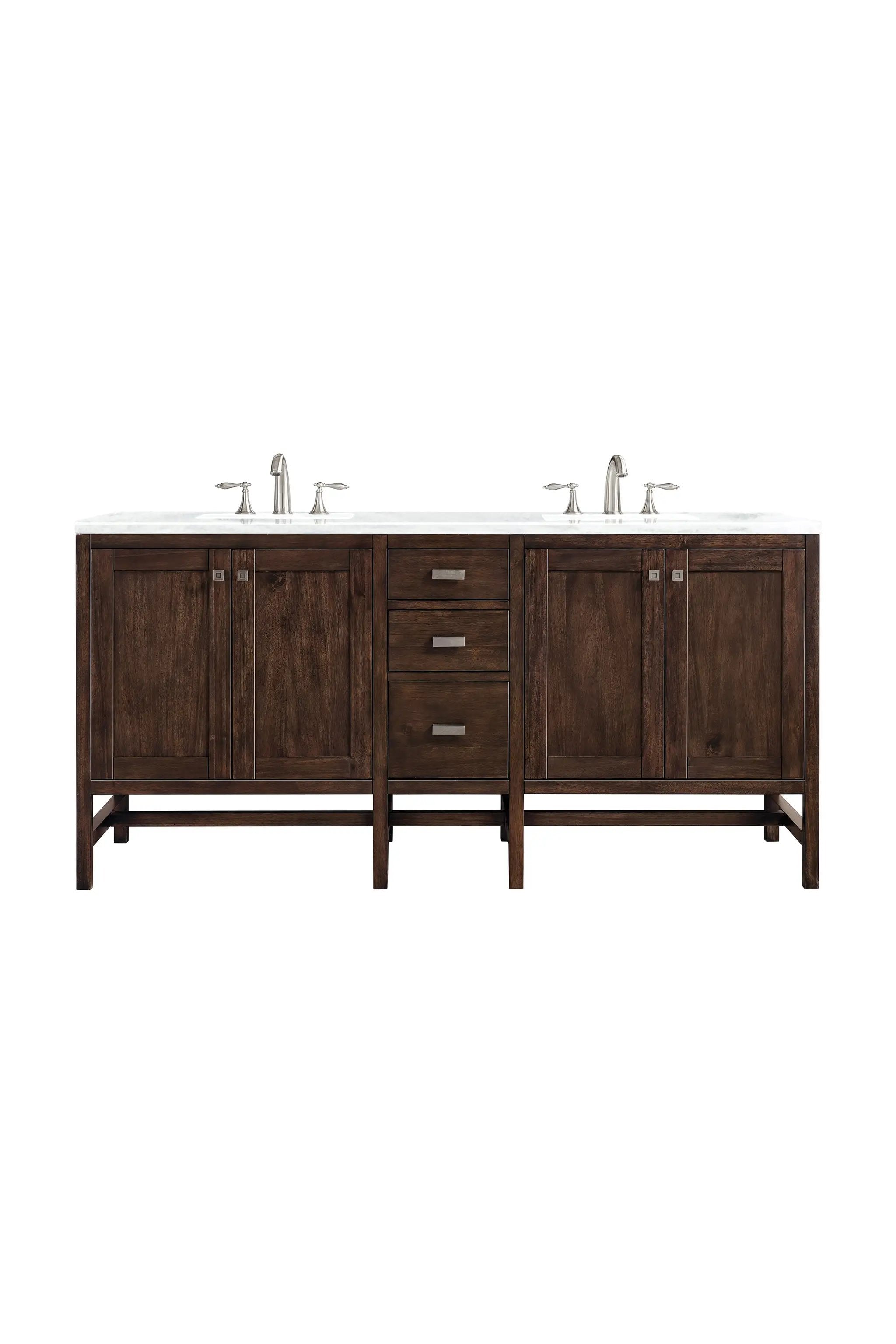 James Martin Addison 72" Double Vanity Set - Mid-Century Acacia by James Martin Vanities