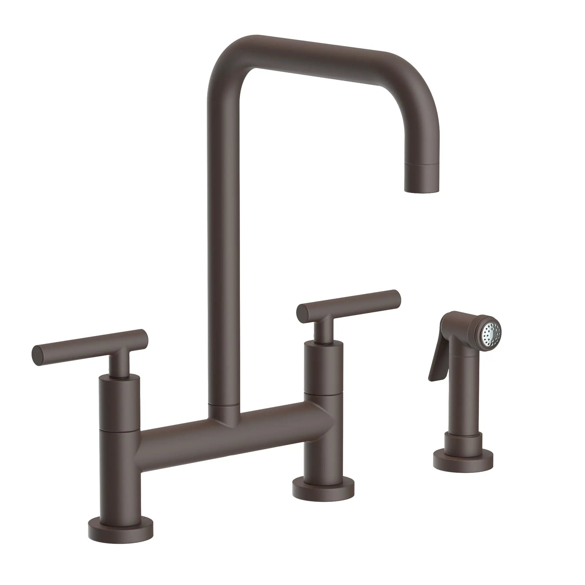 Newport Brass East Square Kitchen Bridge Faucet with Side Spray by Newport Brass