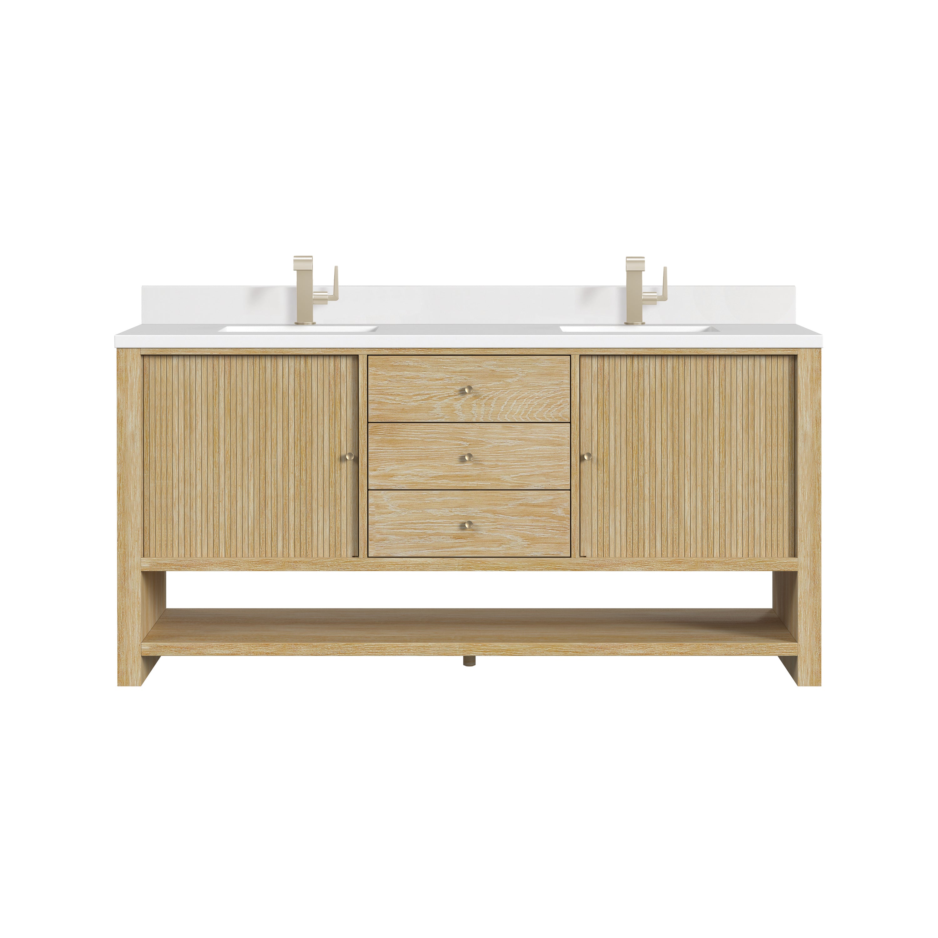 James Martin Vanities Marigot 72" Double Vanity - Sunwashed Oak