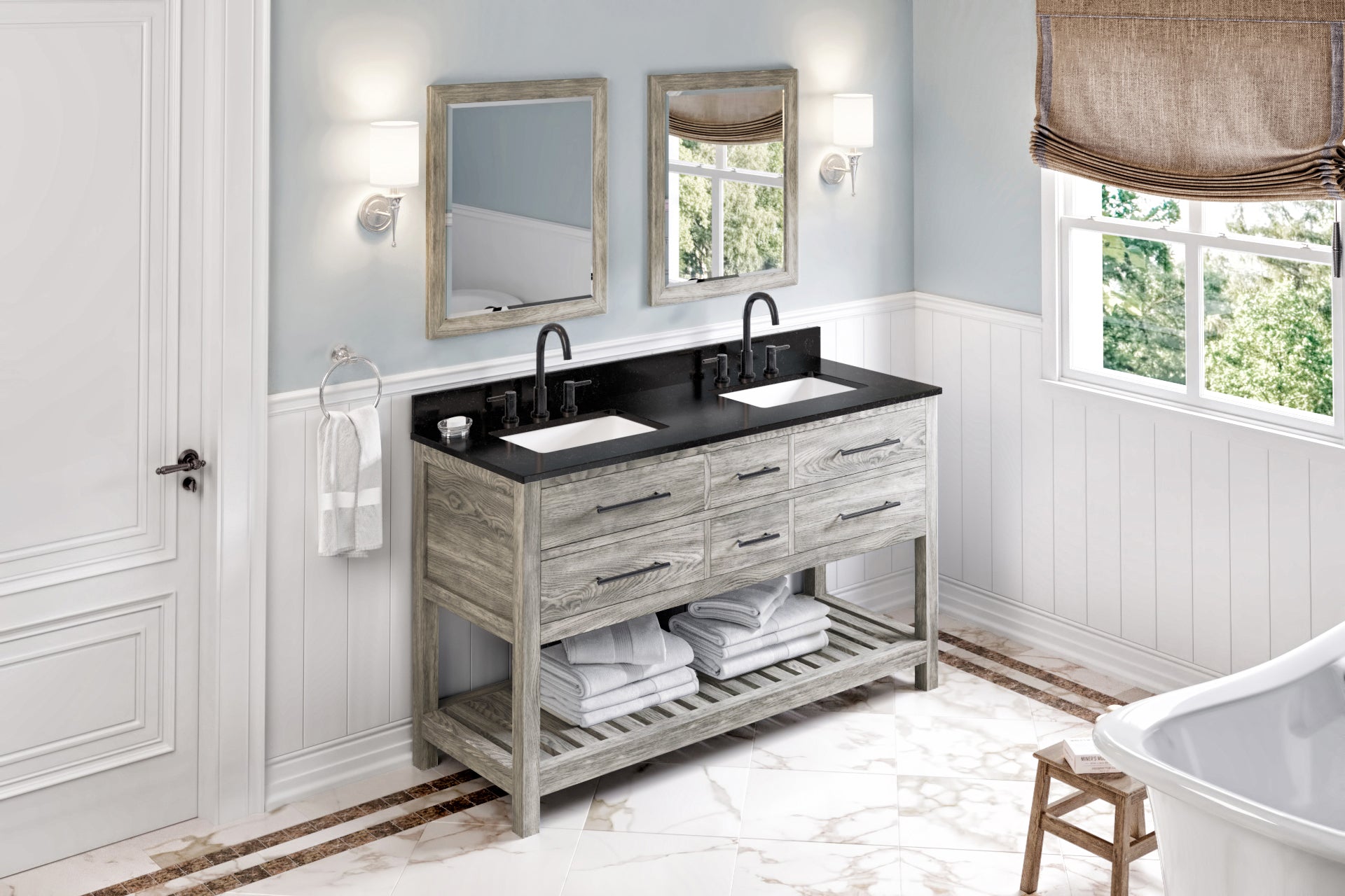 weathered grey vanity