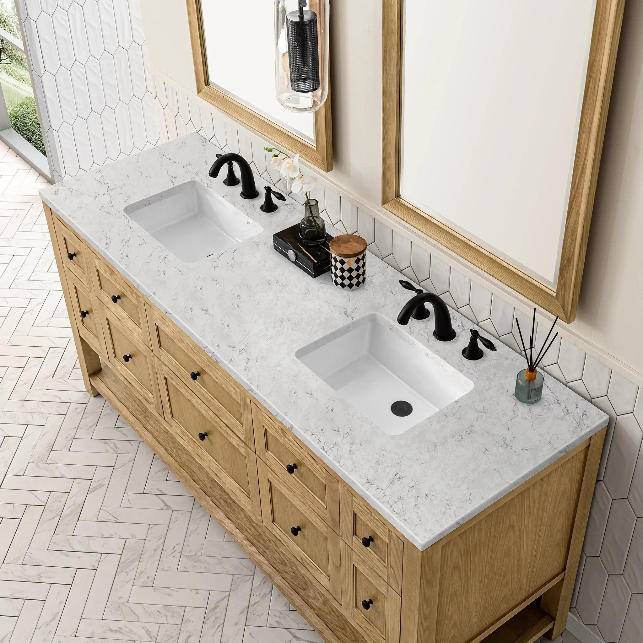 light natural oak vanity