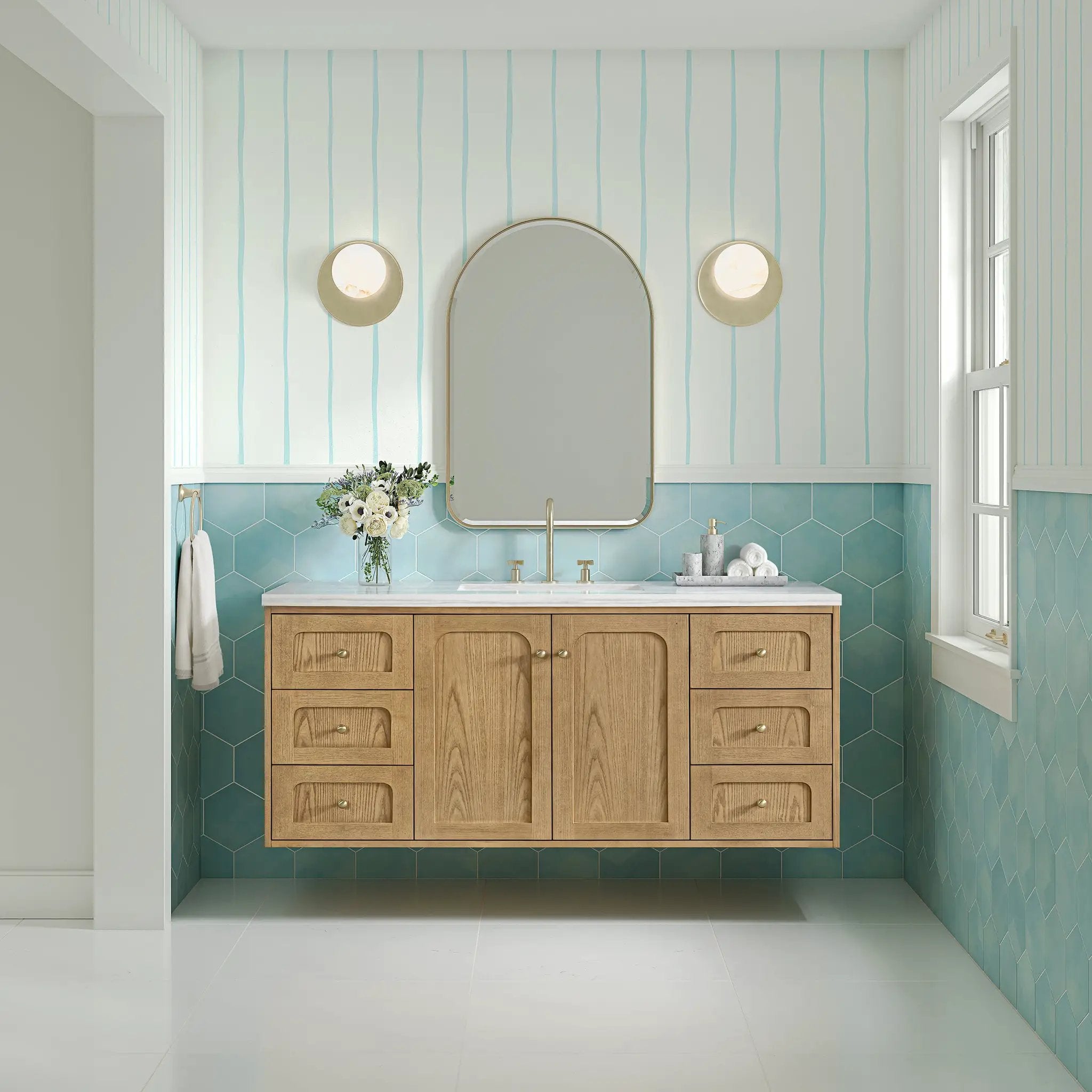 light natural oak vanity