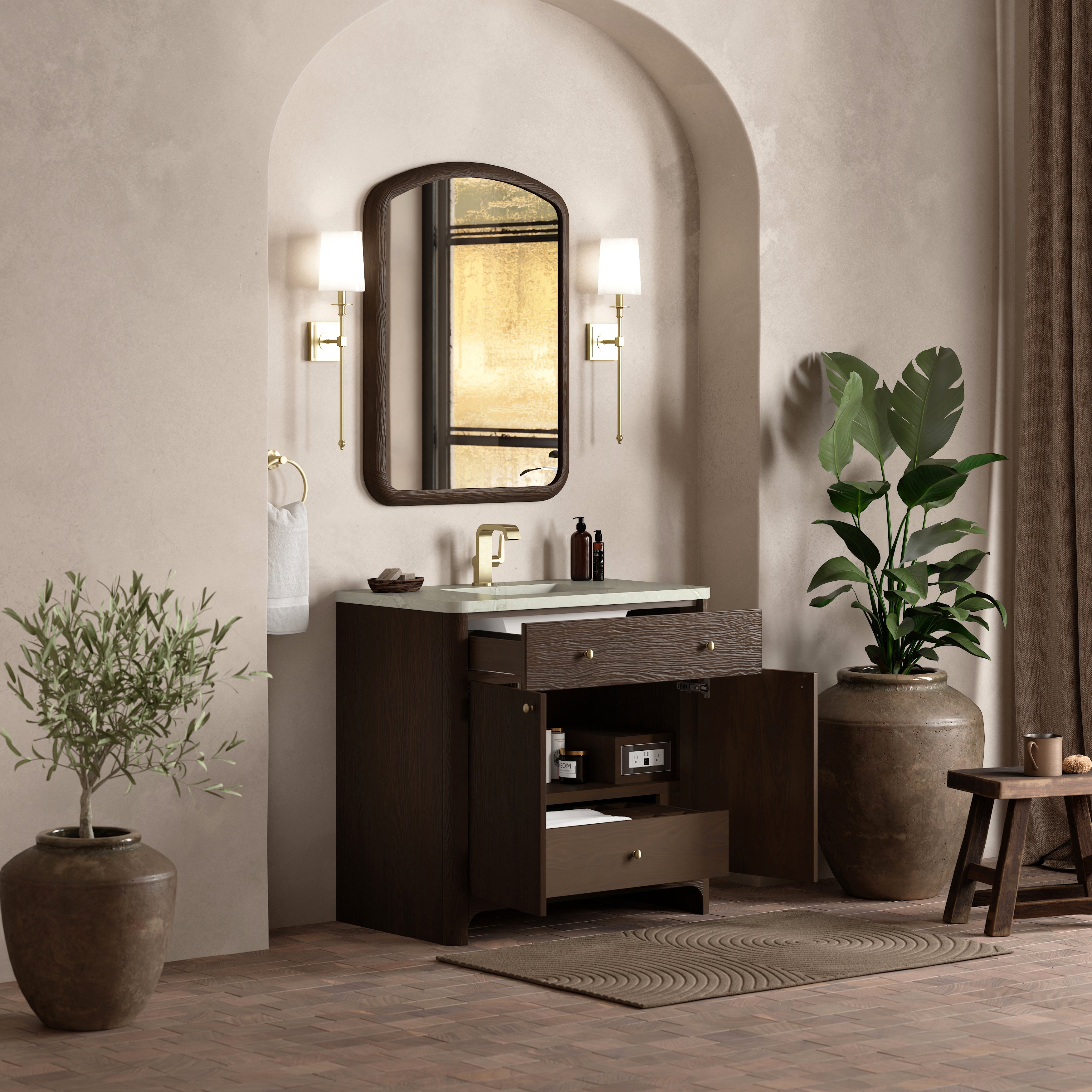 victorian silver quartz top vanity