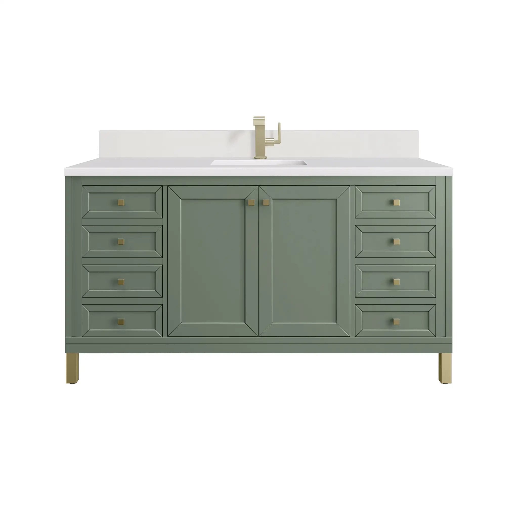James Martin Chicago 60" Single Vanity Set - Smokey Celadon by James Martin Vanities