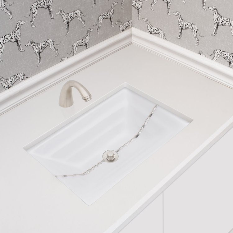 white glass with silver accent sink