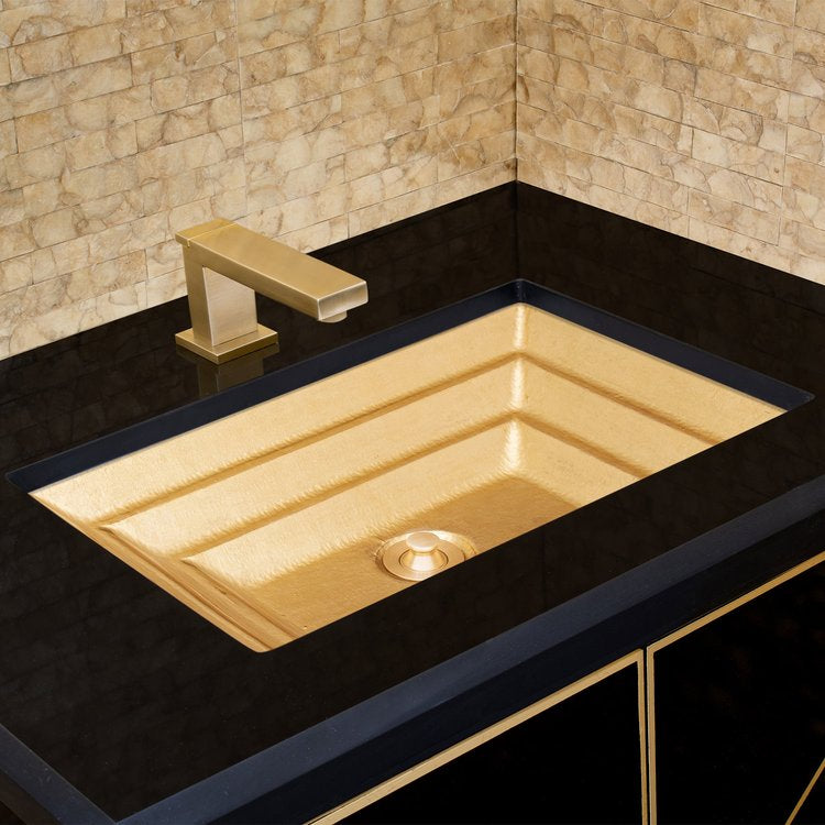 glass with gold sink