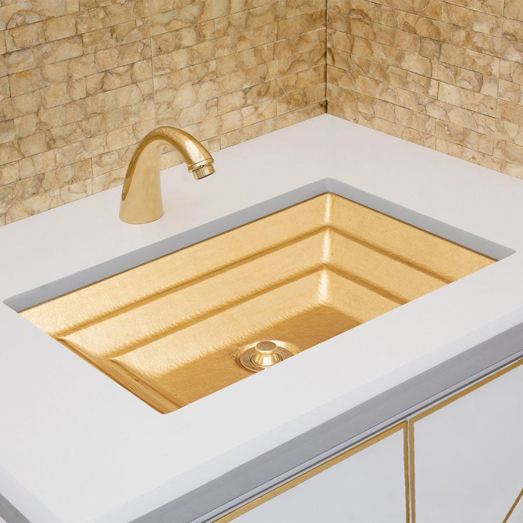 glass with gold sink