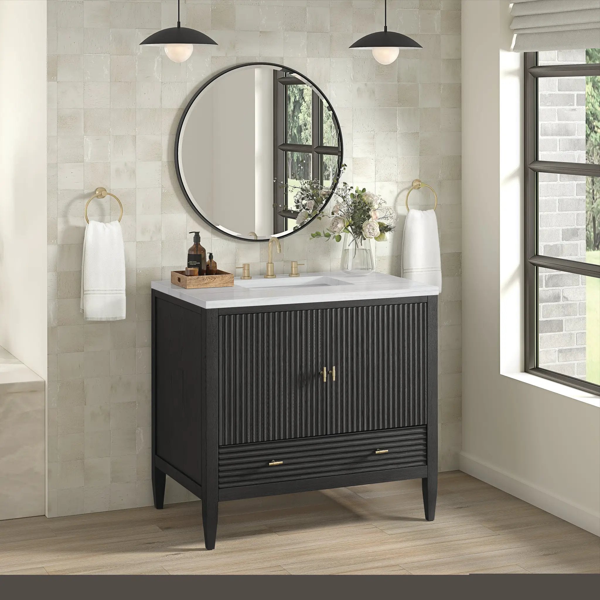 carbon oak vanity