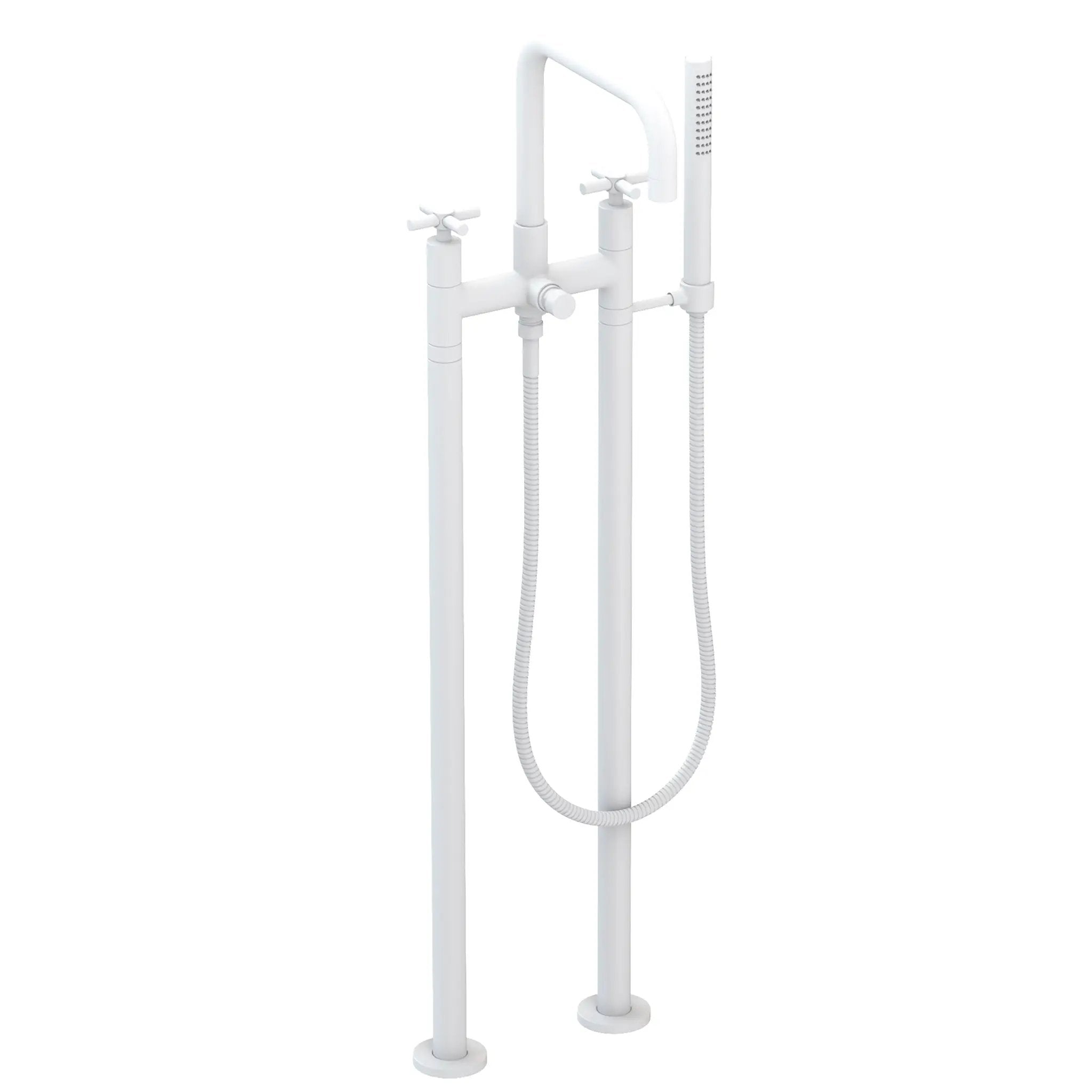Newport Brass East Square Exposed Tub & Hand Shower Set w/Risers by Newport Brass