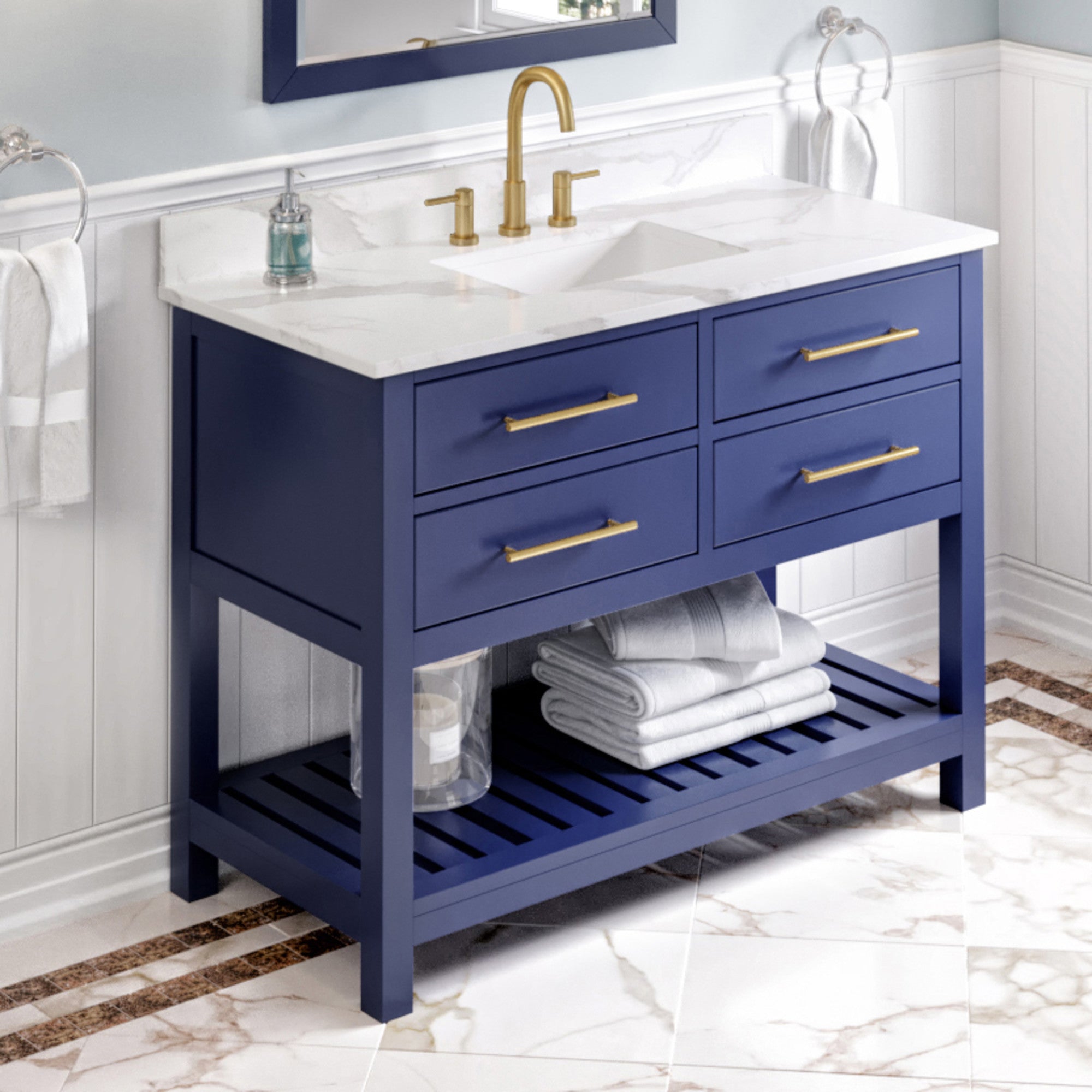 Jeffrey Alexander 48" Wavecrest Vanity Set