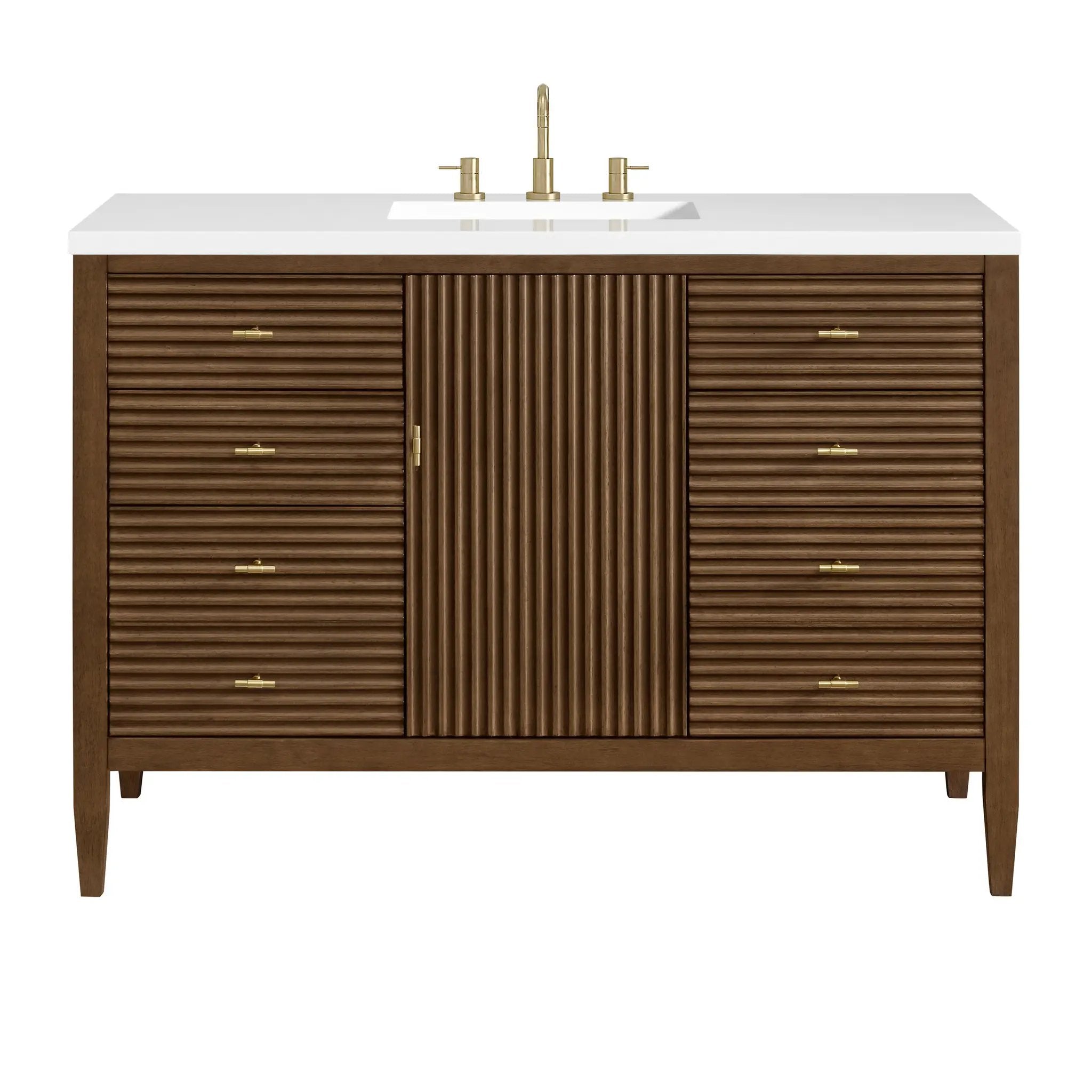 James Martin Myrrin 48" Single Vanity Set - Mid Century Walnut by James Martin Vanities