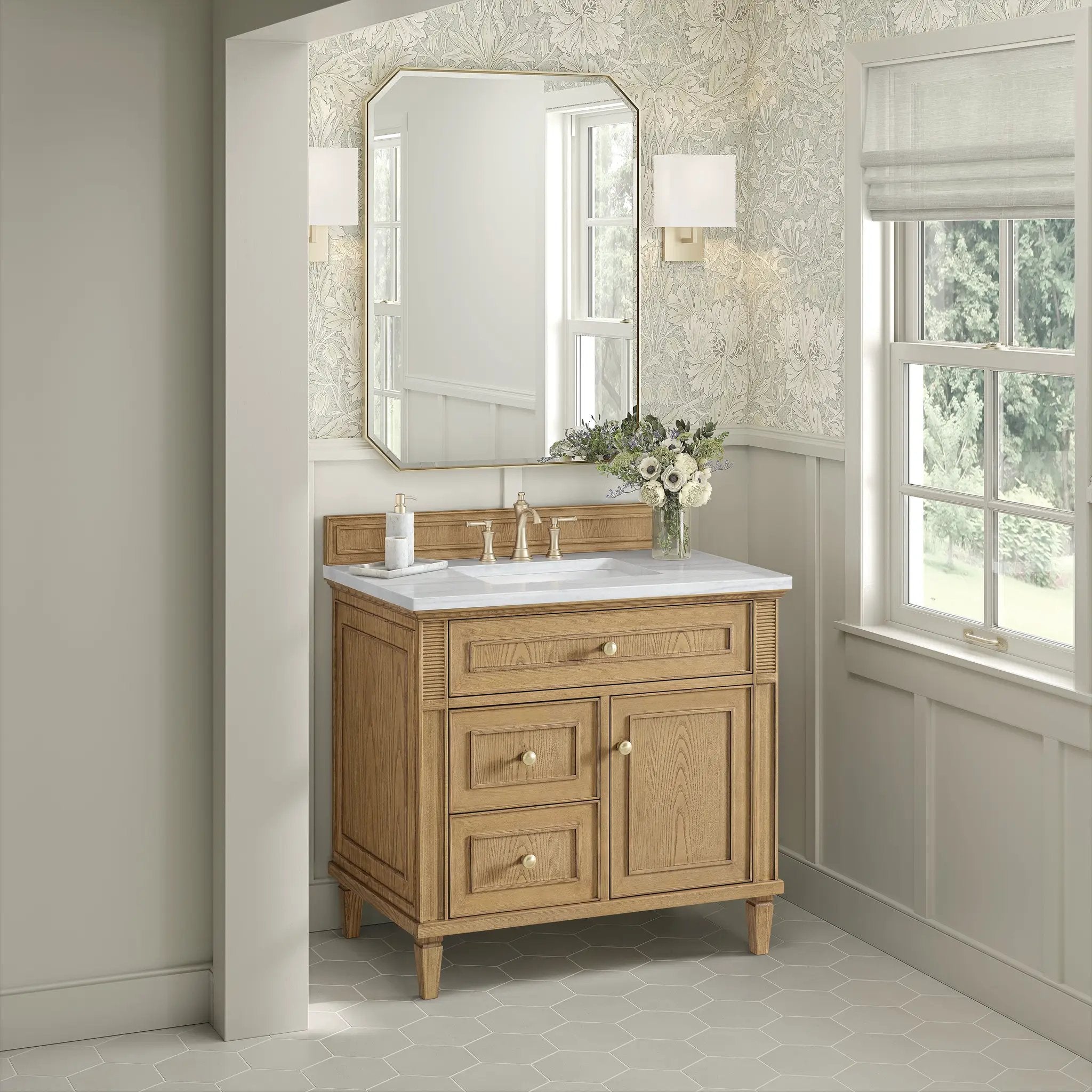 light natural oak vanity