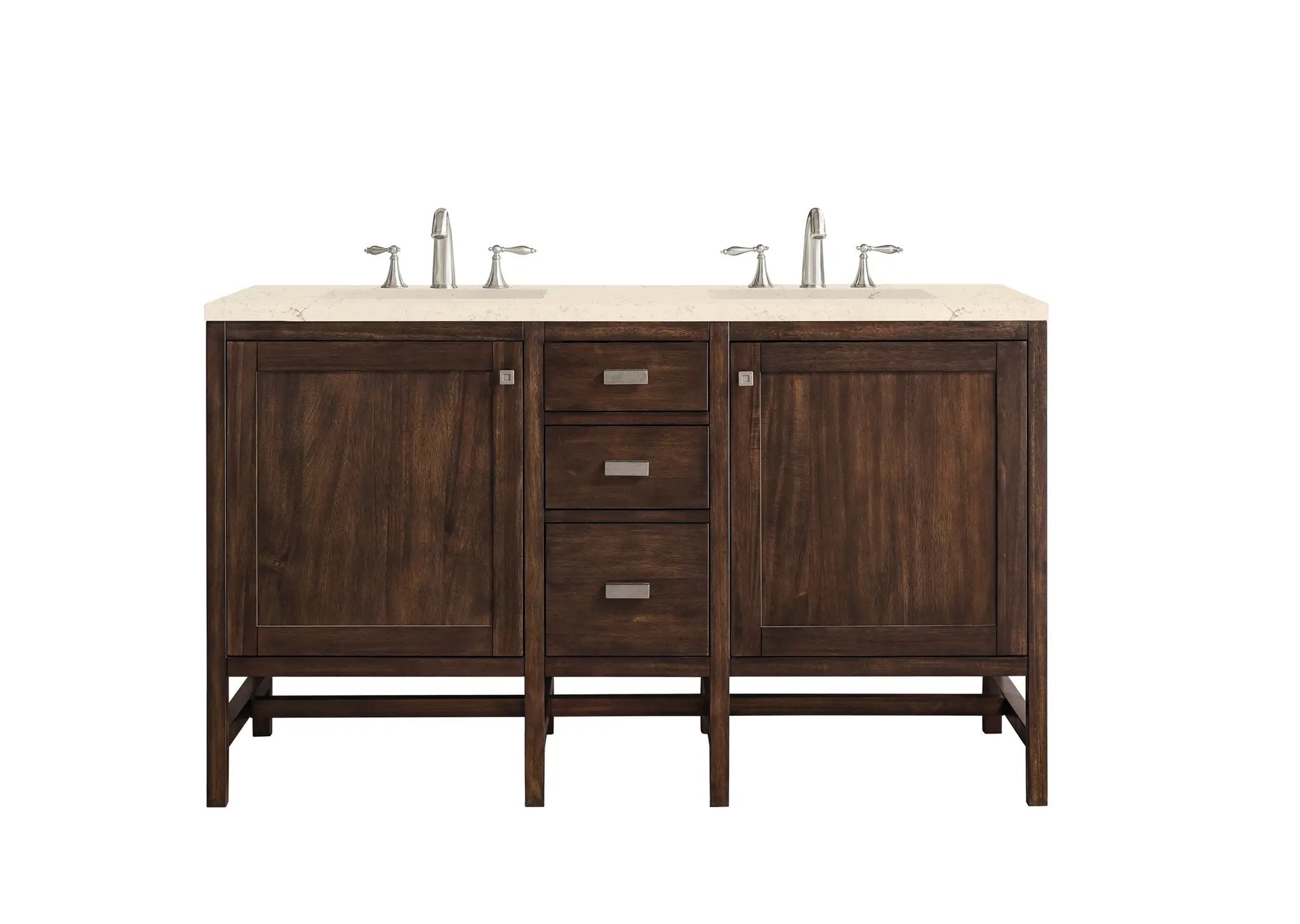 James Martin Addison 60" Double Vanity Set - Mid-Century Acacia by James Martin Vanities