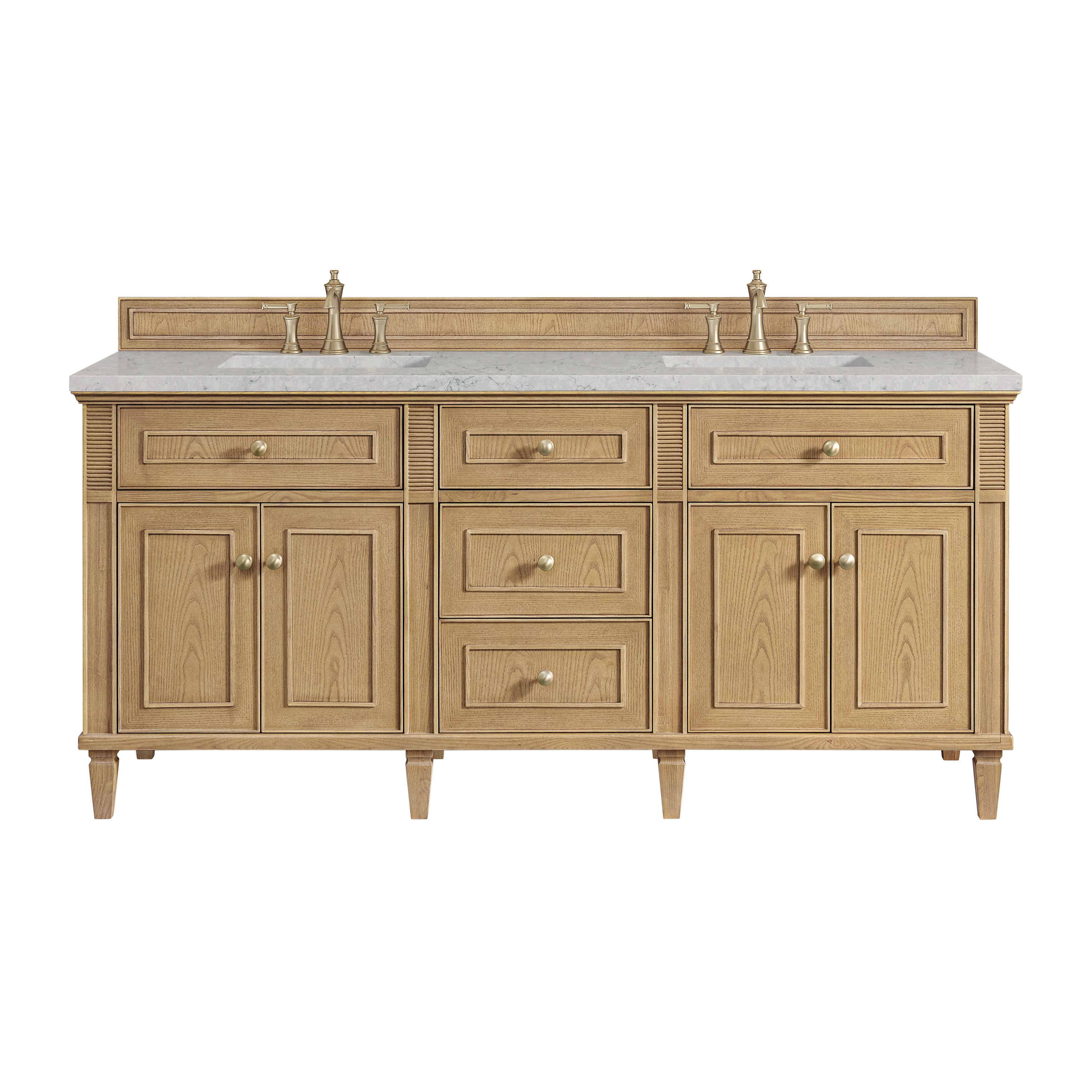 James Martin Vanities Lorelai 72" Double Vanity - Light Natural Oak