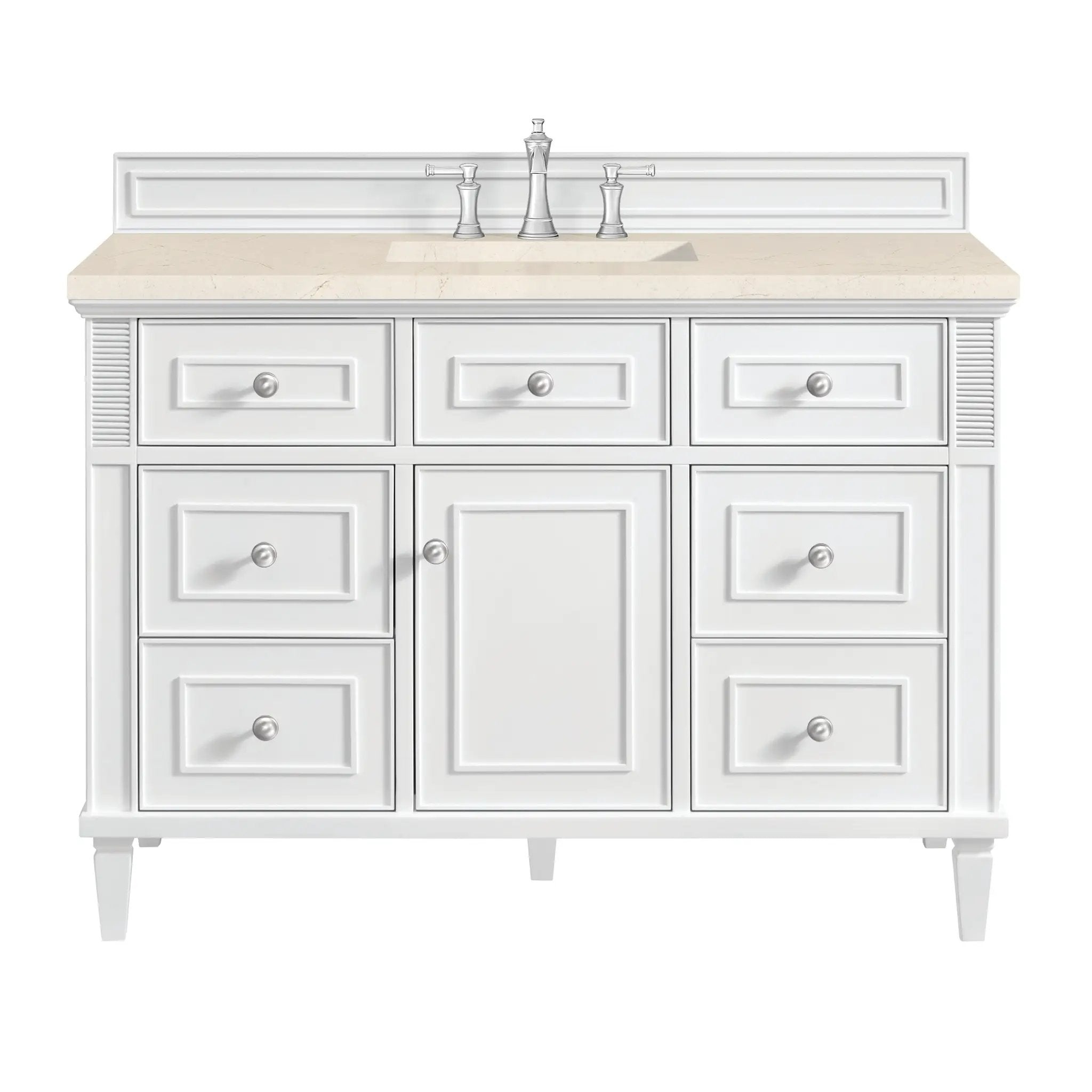 James Martin Lorelai 48" Single Vanity Set - Bright White by James Martin Vanities
