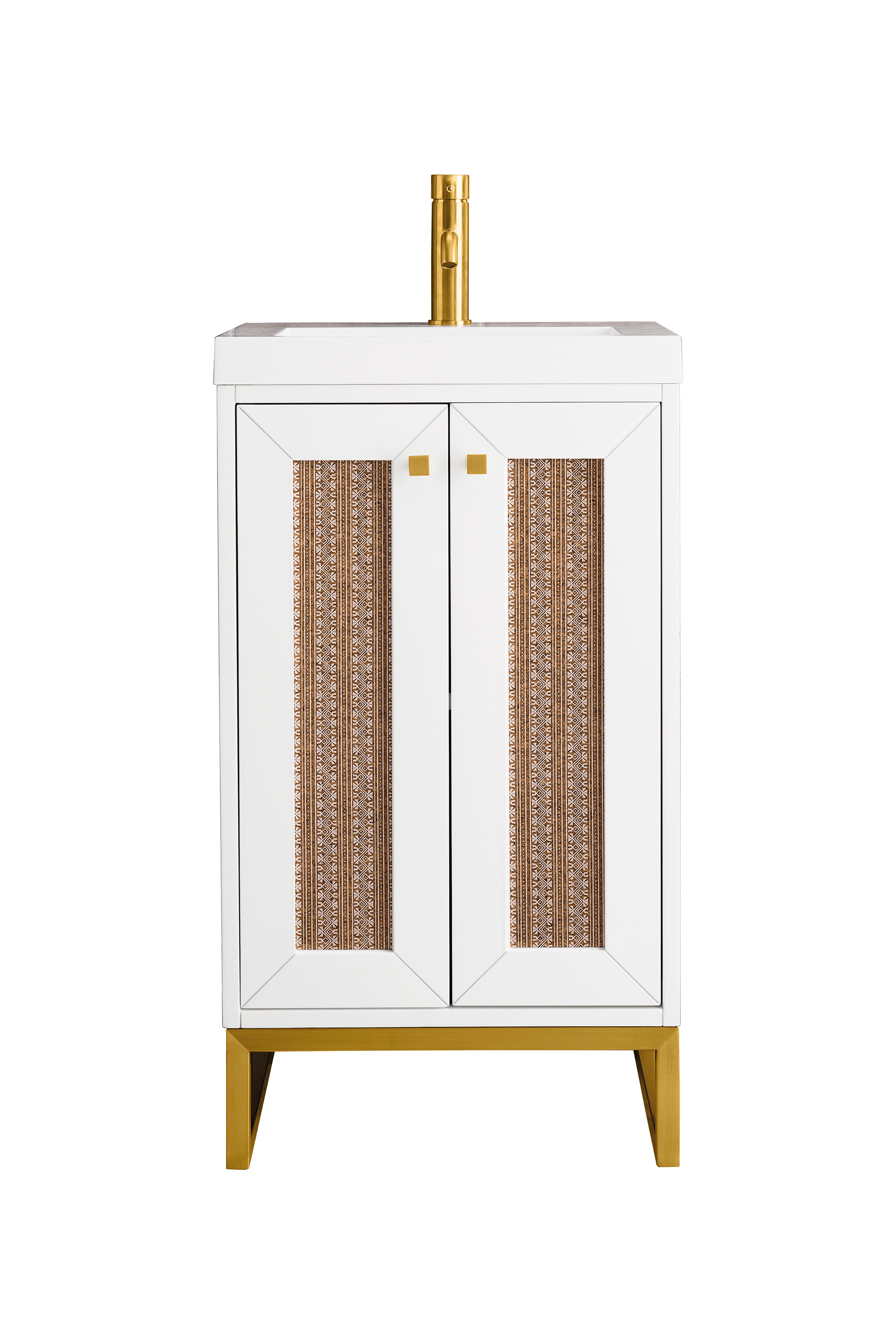 James Martin Vanities Chianti 20" Single Vanity Cabinet, Glossy White, Radiant Gold