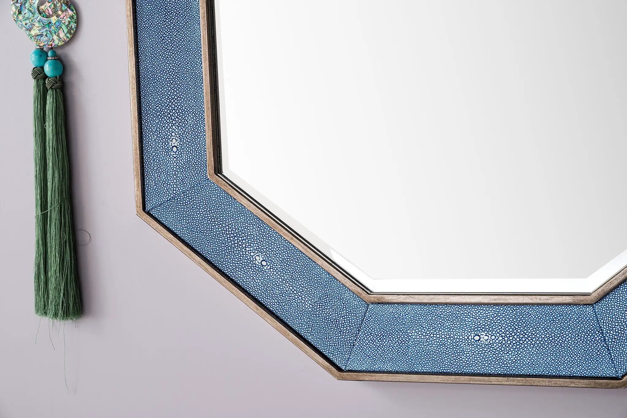 silver with delft blue mirror