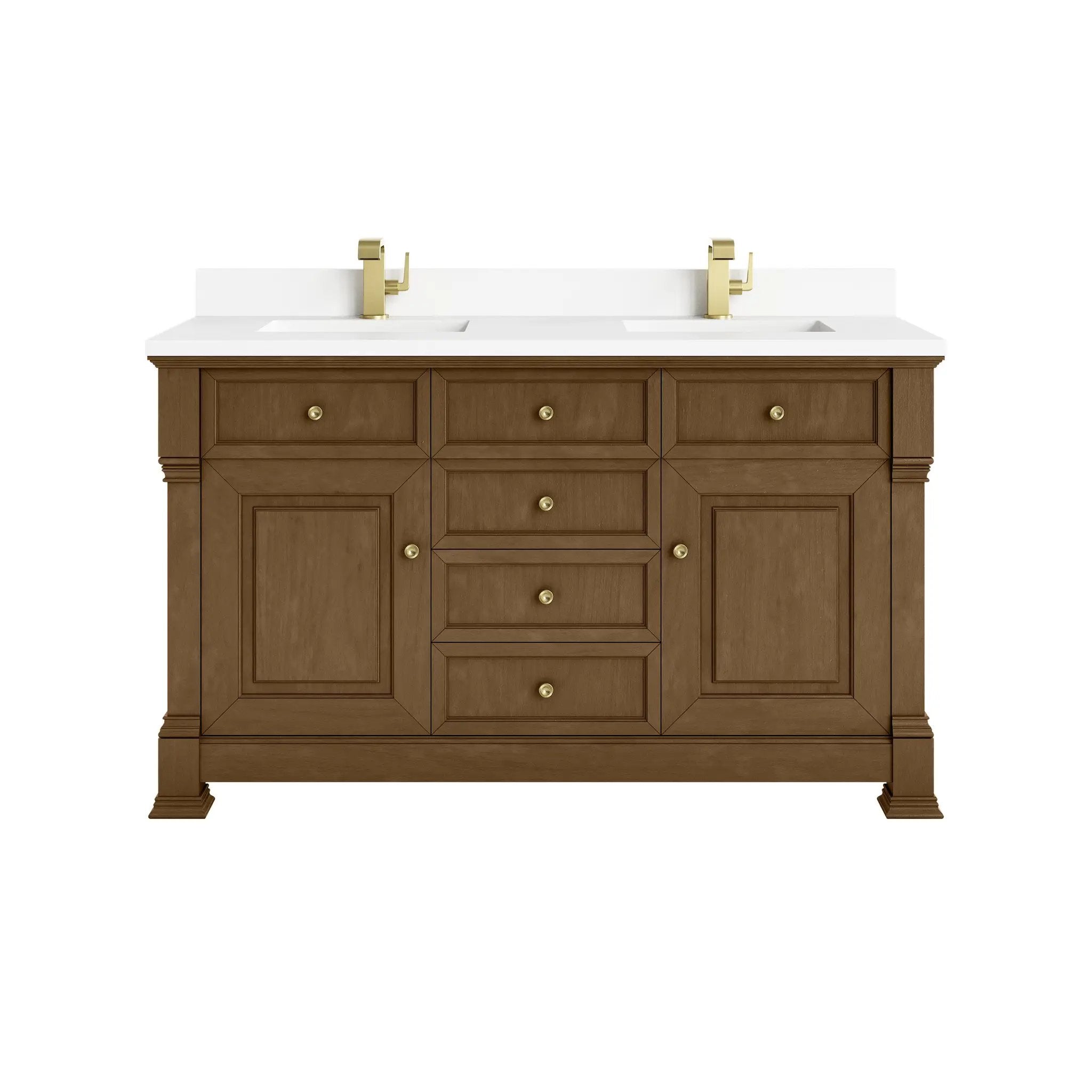 James Martin Brookfield 60" Double Vanity Set - Honey Oak by James Martin Vanities