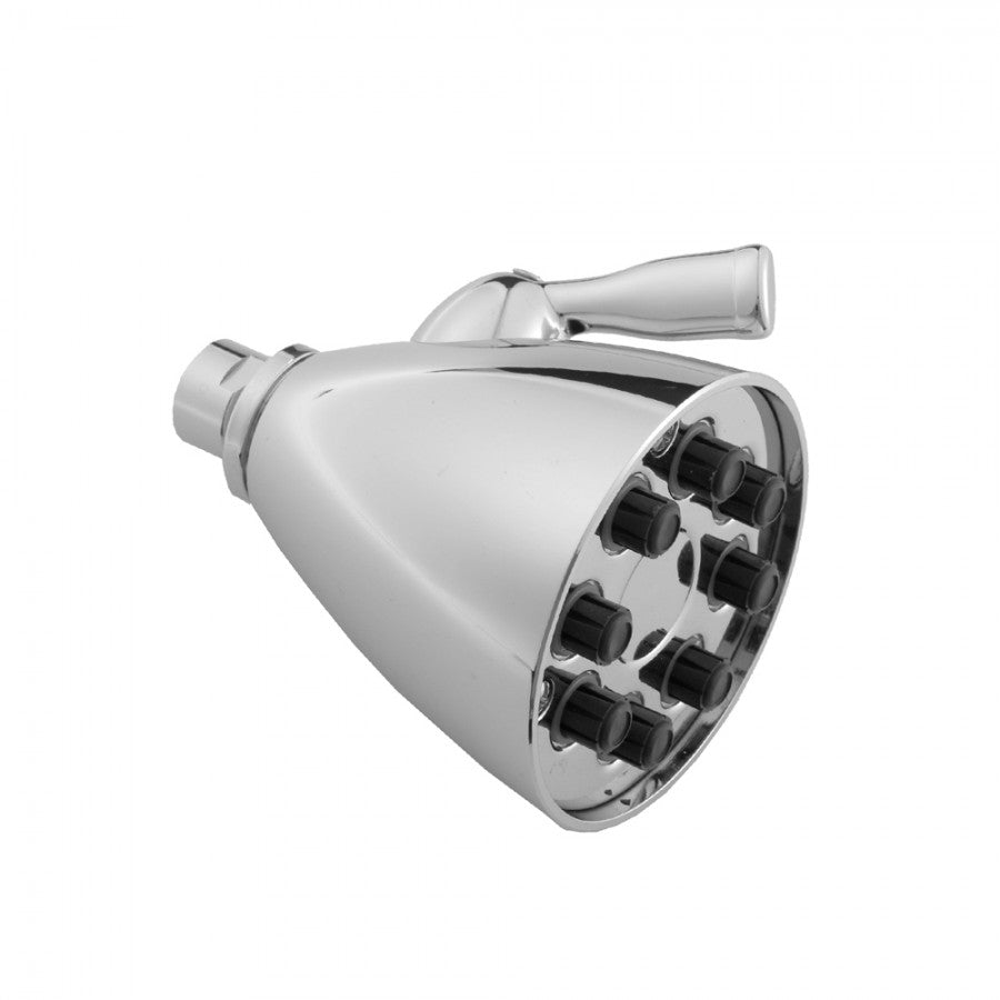 polished chrome shower head