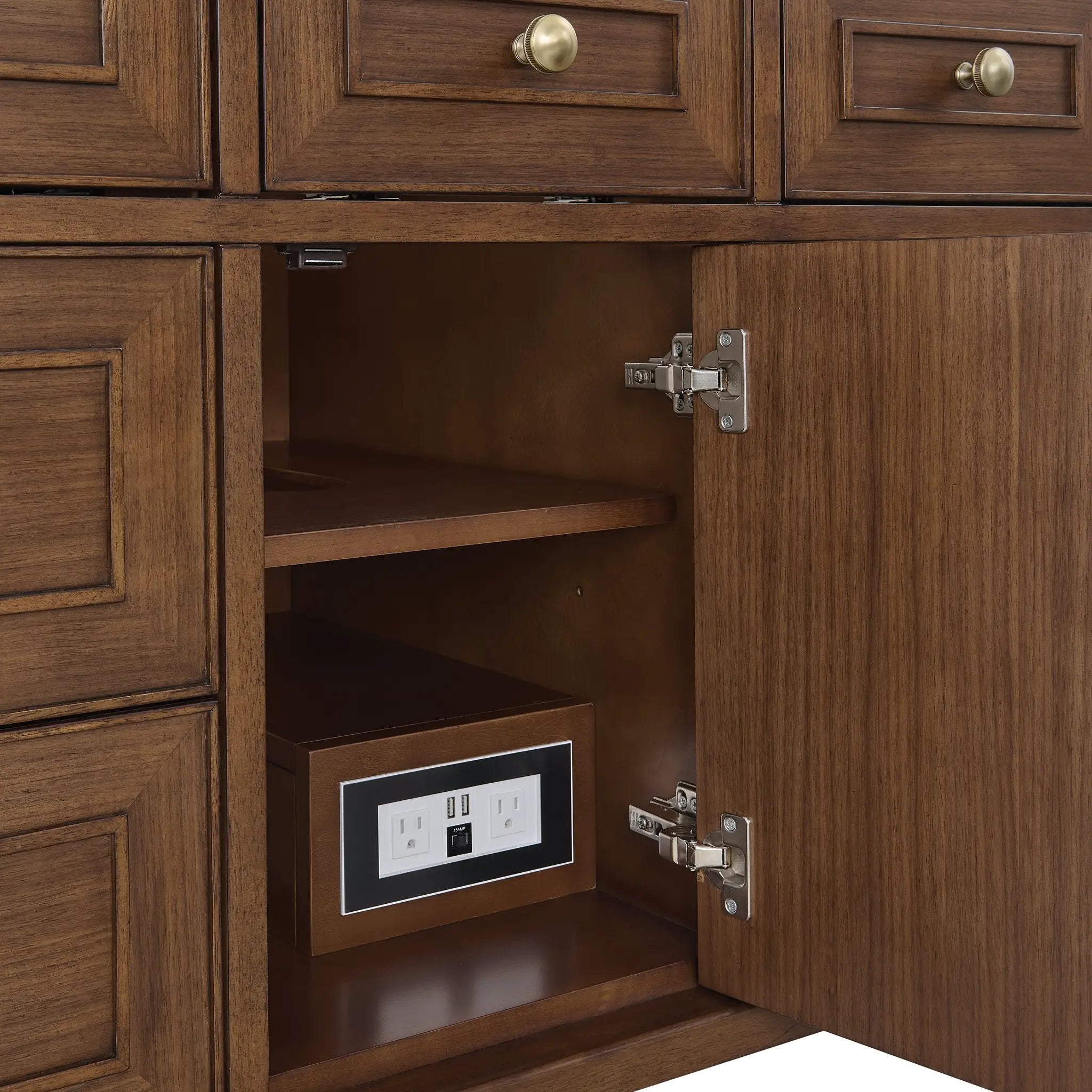 mid-century walnut vanity