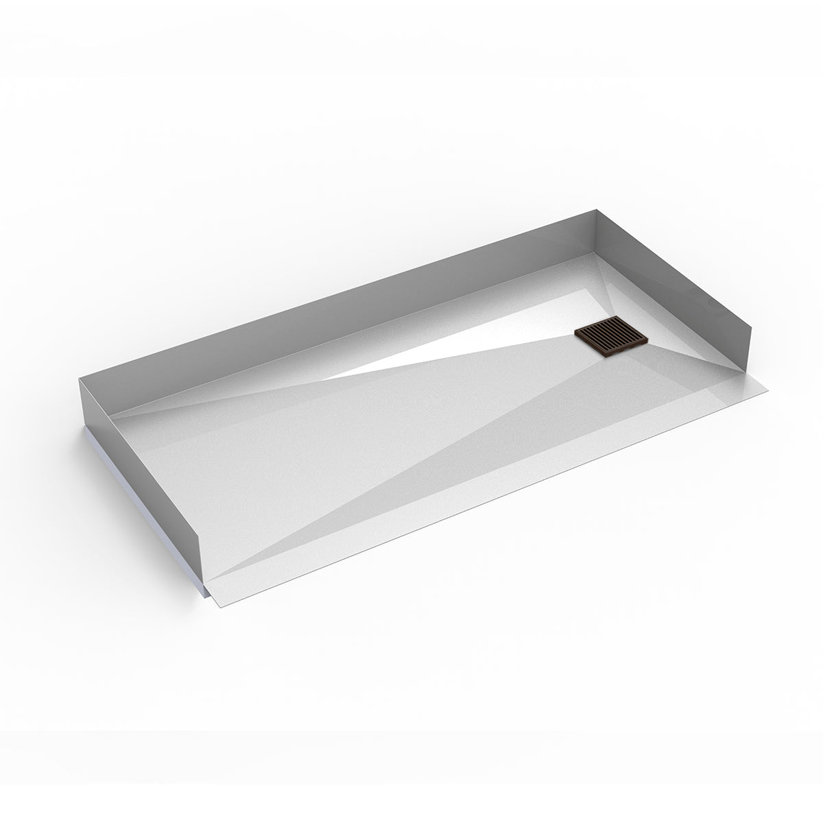 Infinity Drain 30"x 60" Curbless Stainless Steel Shower Base with Lines Pattern Right Drain location